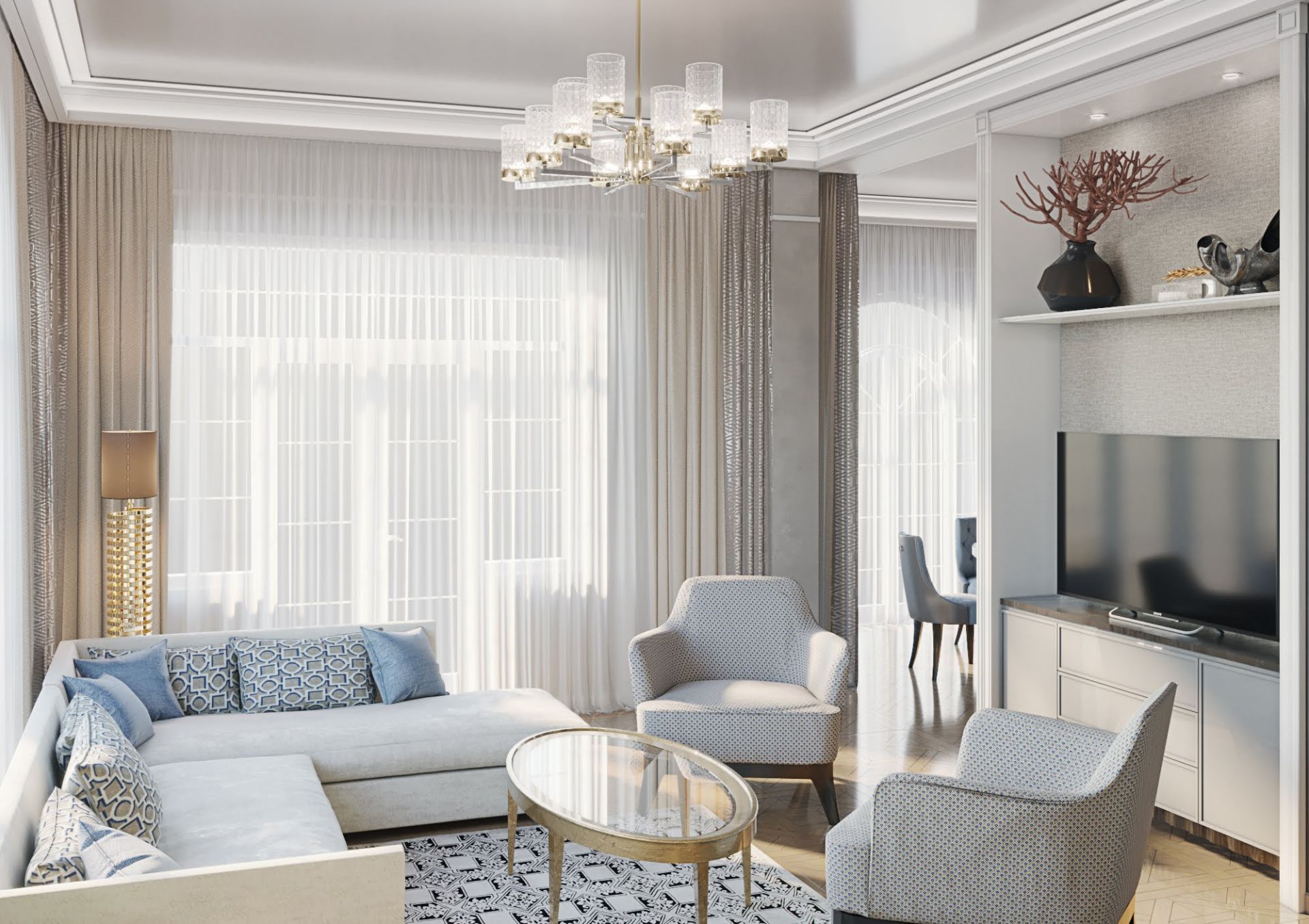 Living room design, Riviera Villas by International company "Mirt ...