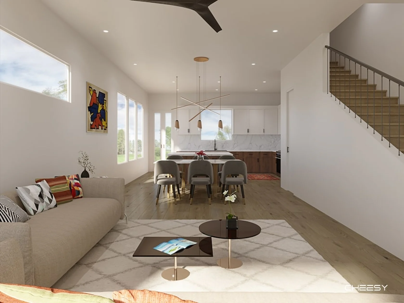 Living Room Interior Rendering by THE CHEESY | VISUAL STUDIO - Architizer