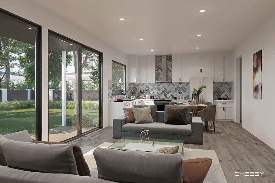 Living Room Interior Rendering by THE CHEESY | VISUAL STUDIO - Architizer