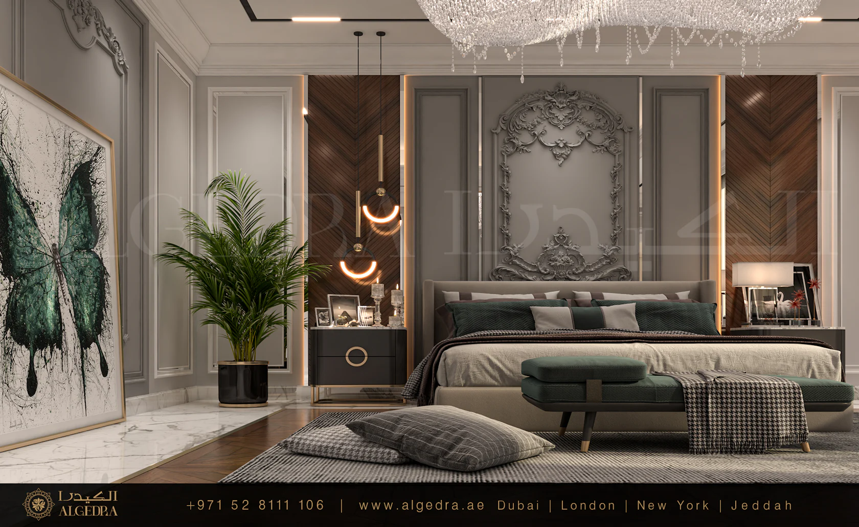 Stylish bedroom interior design by ALGEDRA design - Architizer
