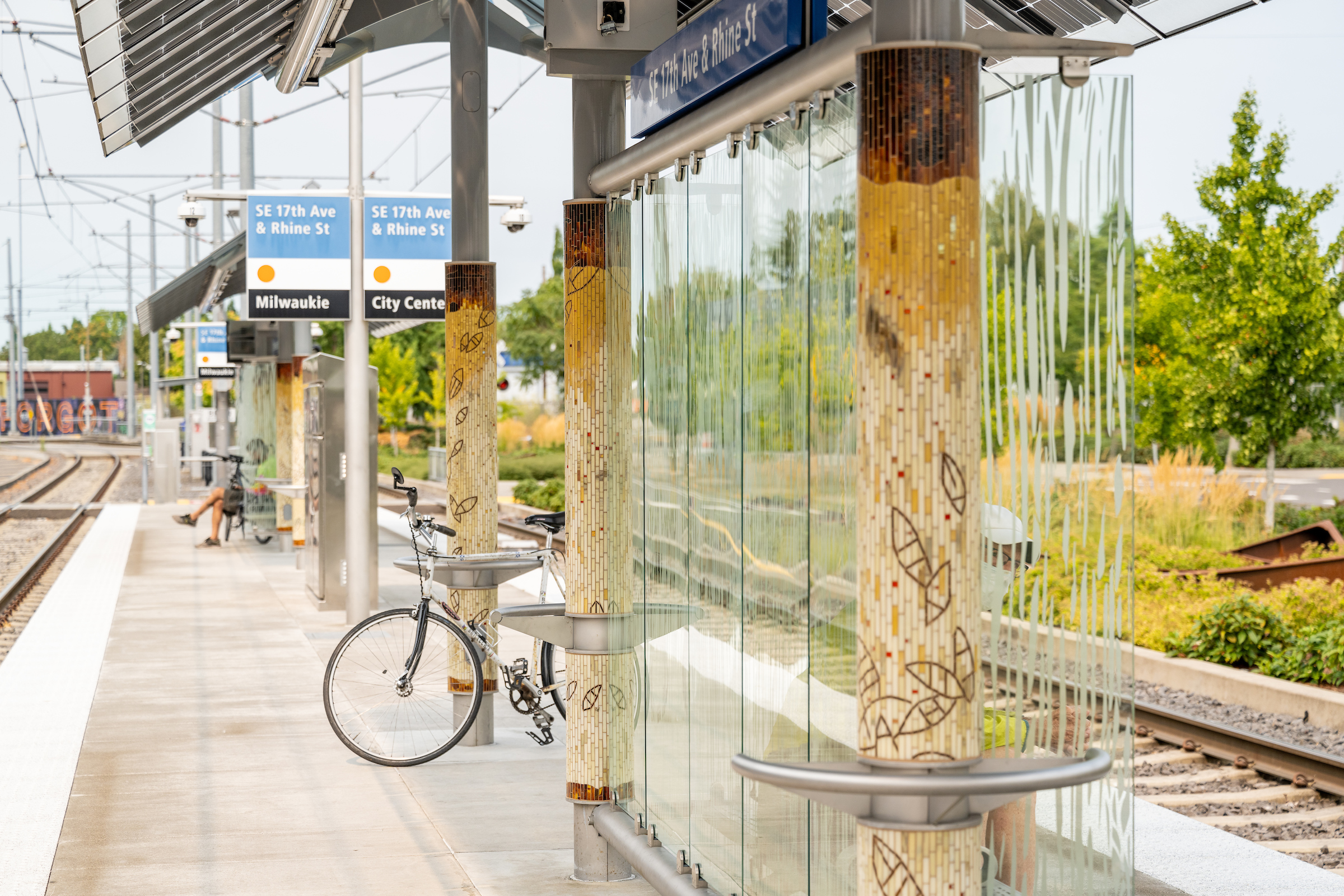 TriMet Orange Line Mosaic Columns by Bullseye Studio Architizer