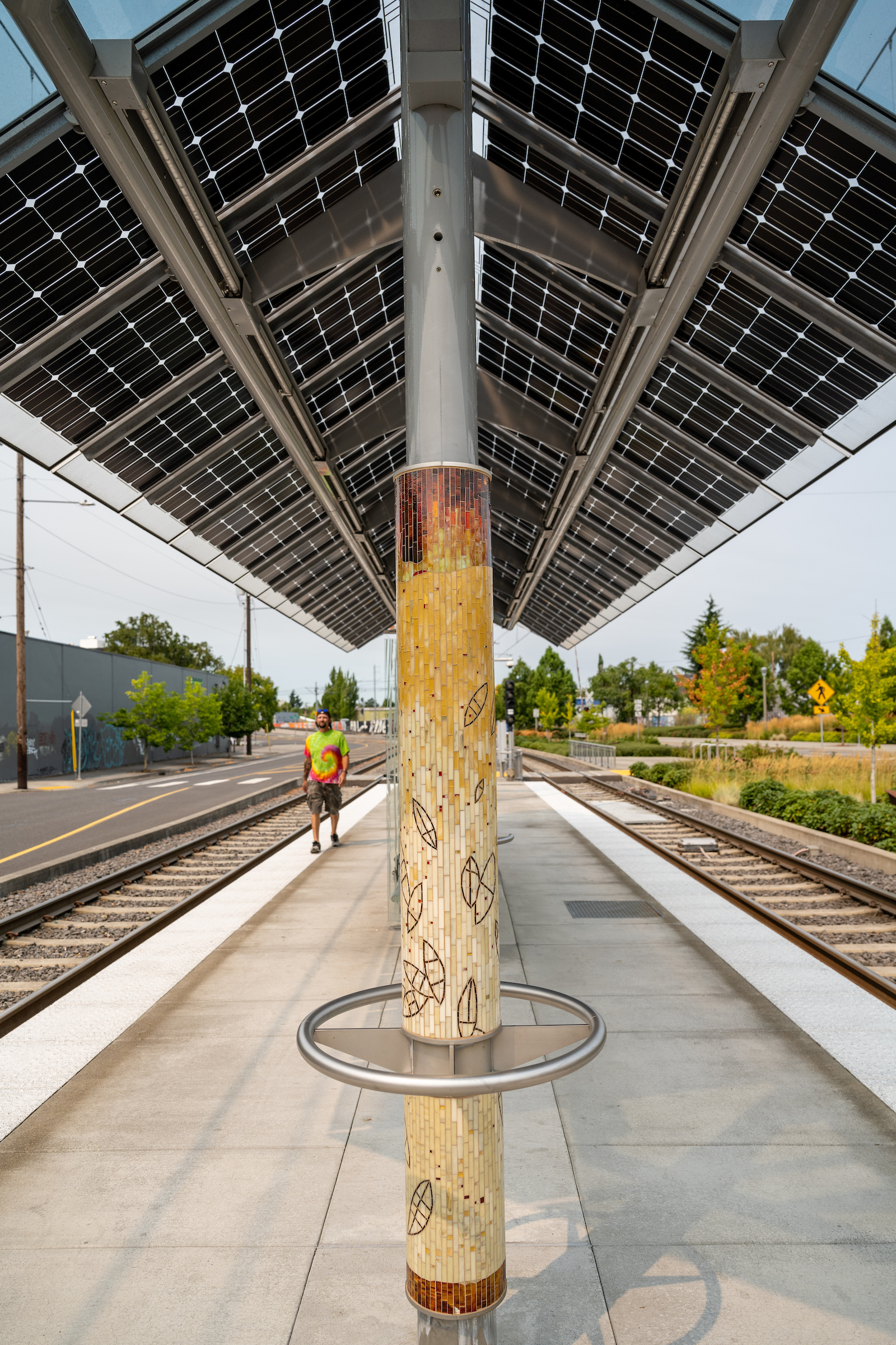 TriMet Orange Line Mosaic Columns by Bullseye Studio Architizer
