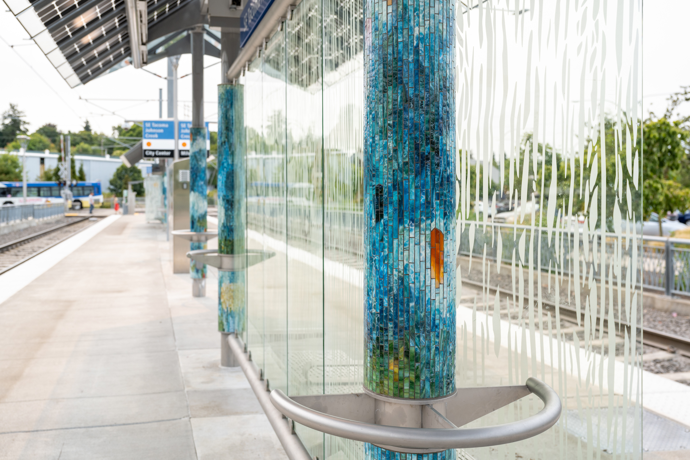 TriMet Orange Line Mosaic Columns by Bullseye Studio Architizer