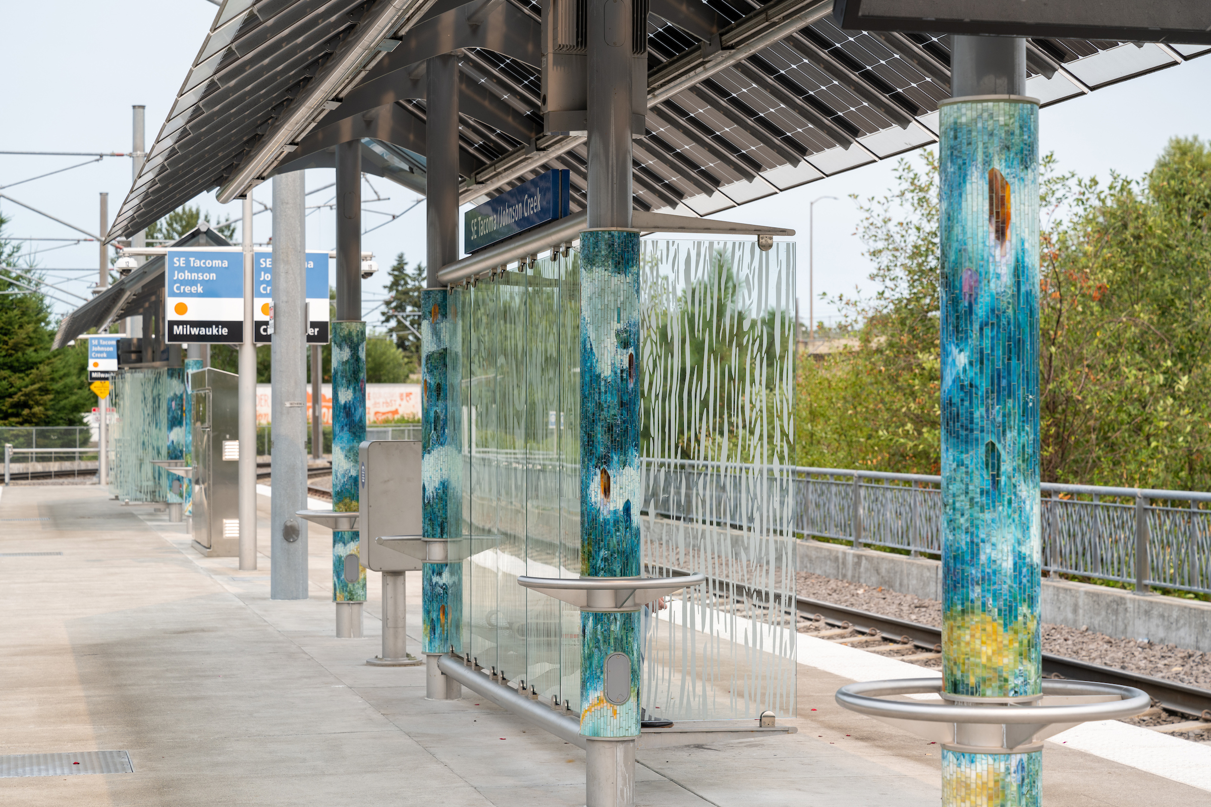 TriMet Orange Line Mosaic Columns by Bullseye Studio Architizer