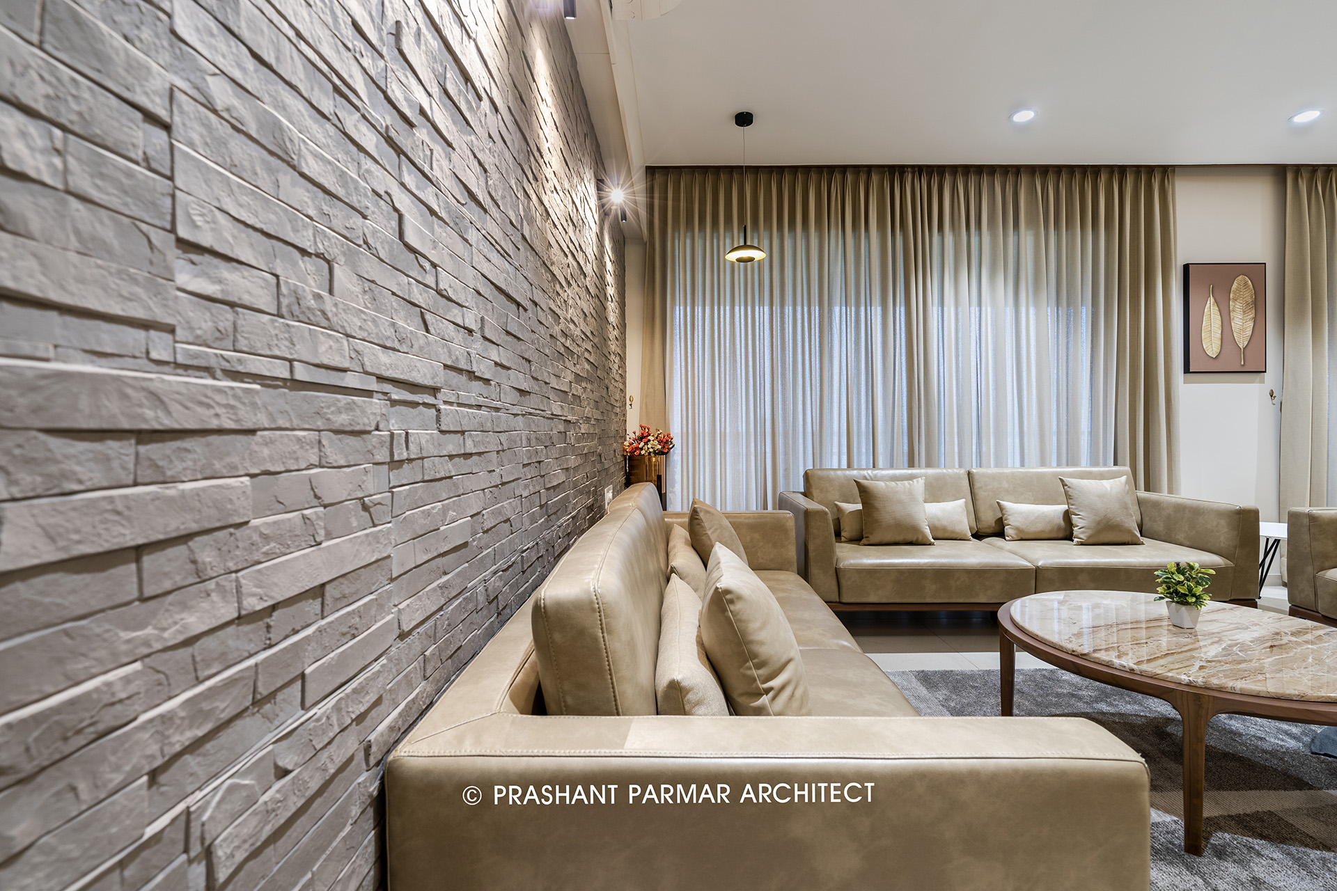 Minimalist Interior at Aman Apartment by Prashant Parmar Architect ...