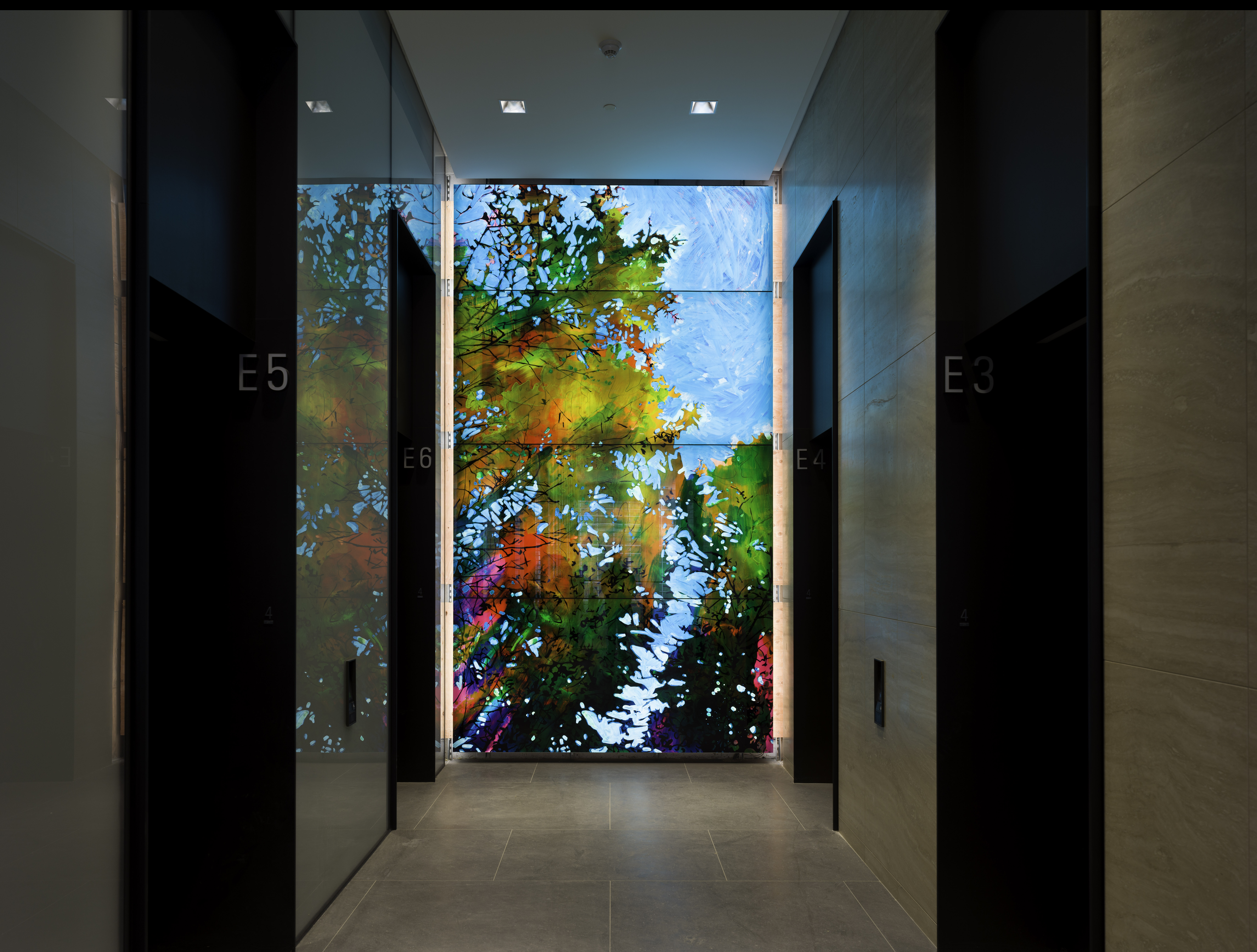 81 Bay Street Backlit Glass Art Walls by GPI Design Architizer