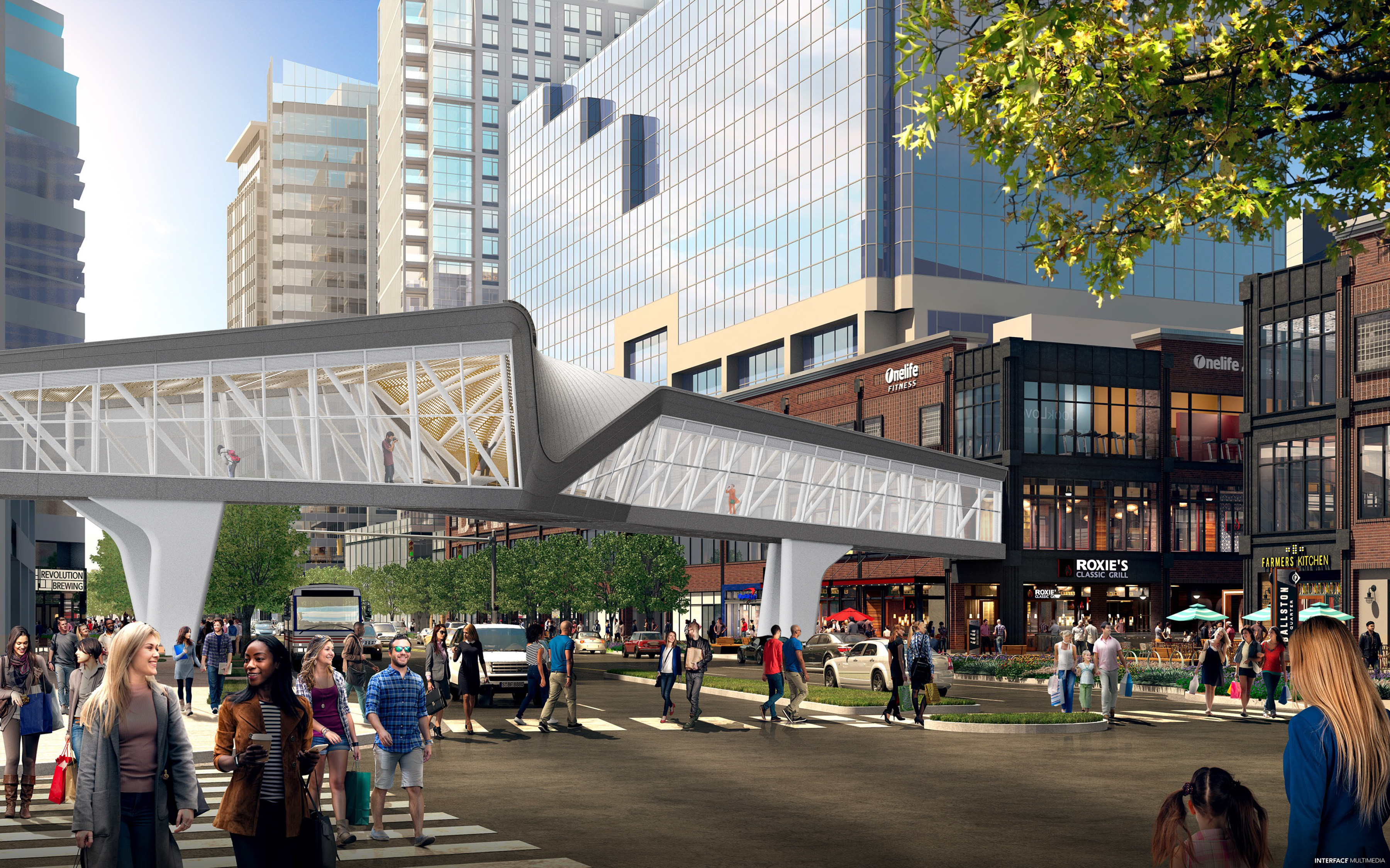 Ballston Quarter Pedestrian Bridge by studioTECHNEarchitects Architizer