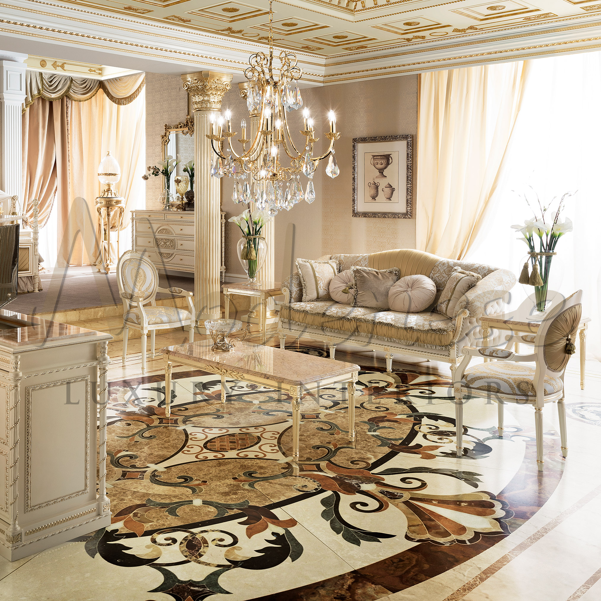 Exquisite High-End Sitting Room Design by MODENESE Luxury Interiors ...