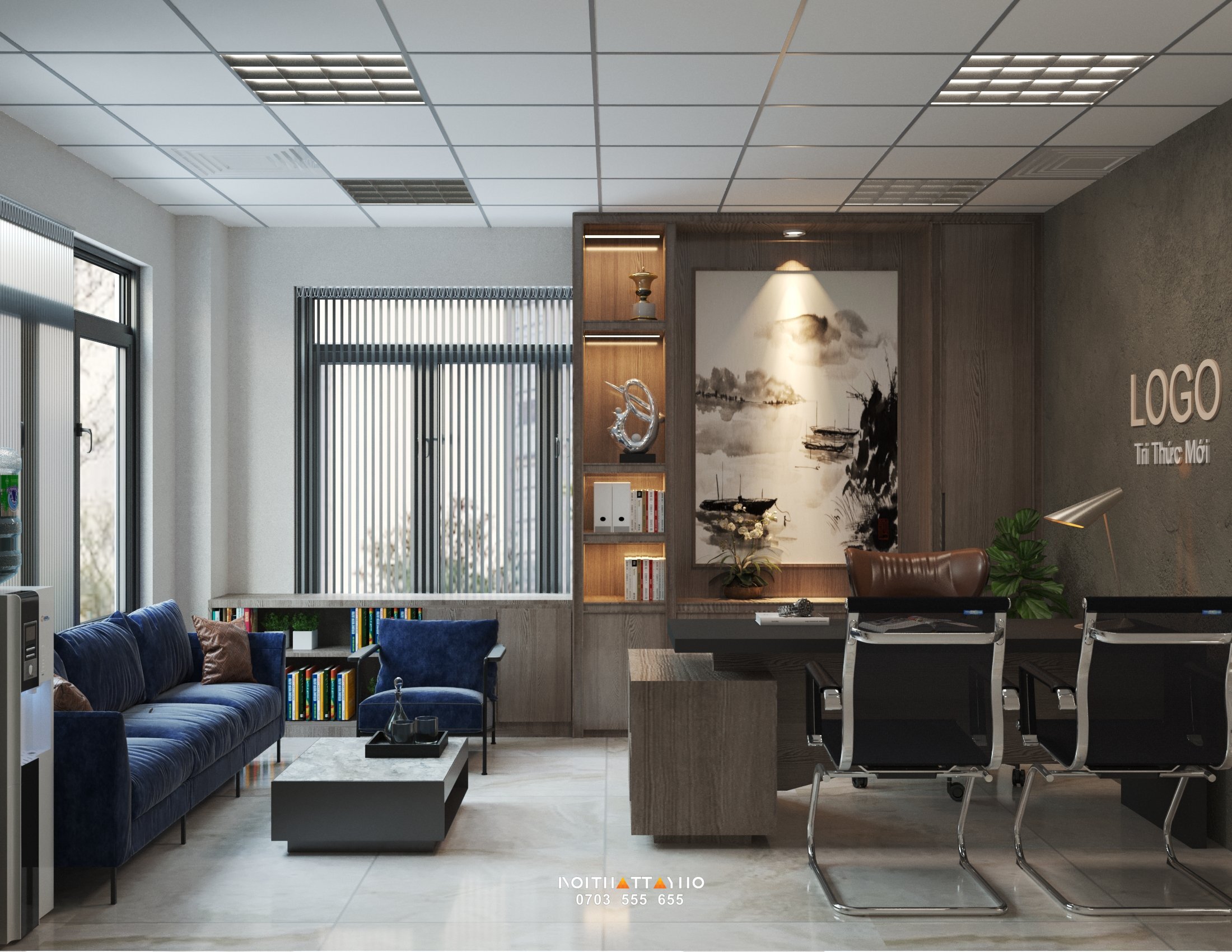 Office Design - Tri Thức Mới by Tay Ho Furniture - Architizer