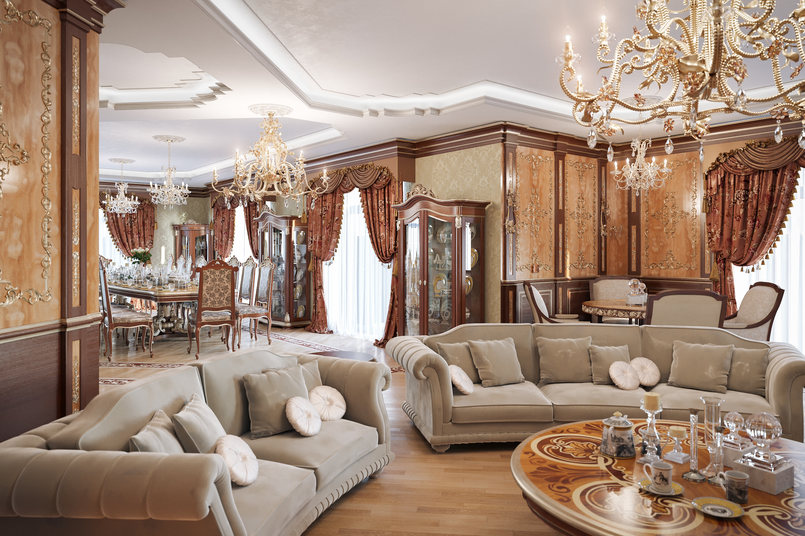 Brown Living Room Design by MODENESE Luxury Interiors - Architizer