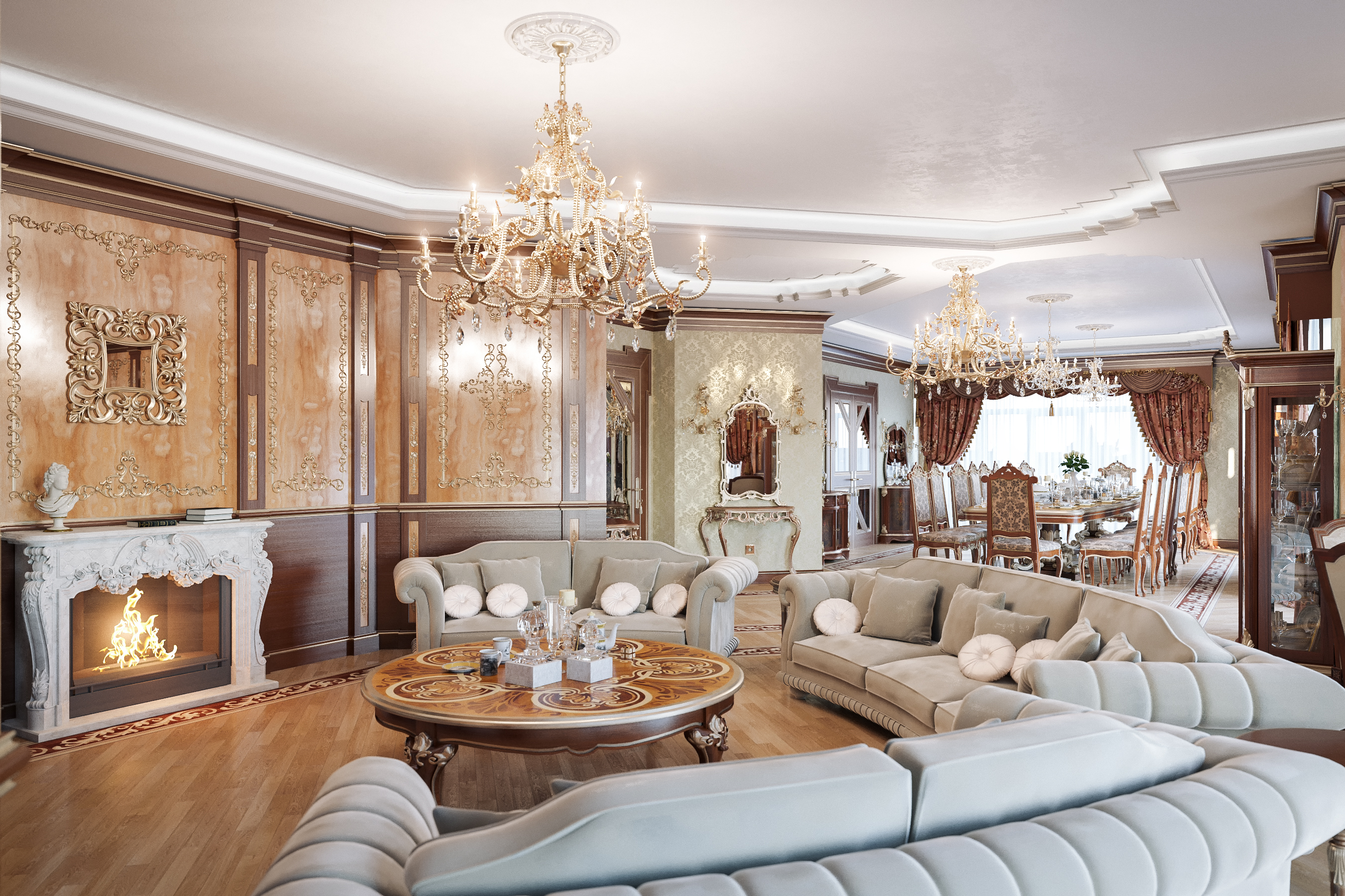 Brown Living Room Design by MODENESE Luxury Interiors - Architizer