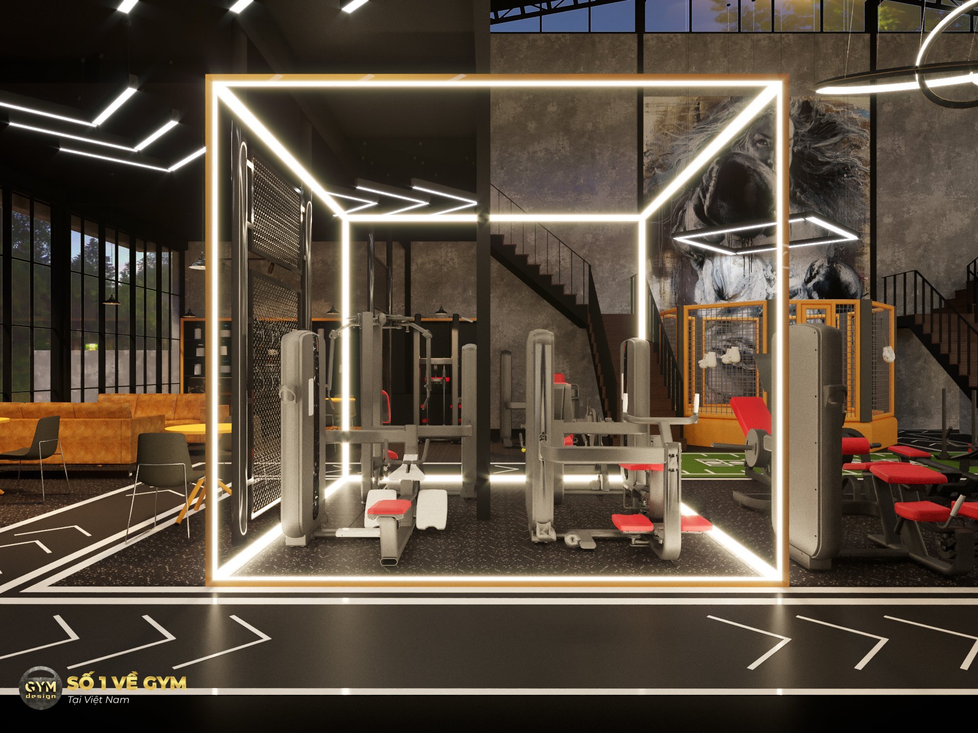 Thiết kế nội thất phòng gym Sông Cầu - GYMdesign by GYMdesign - Fitness ...