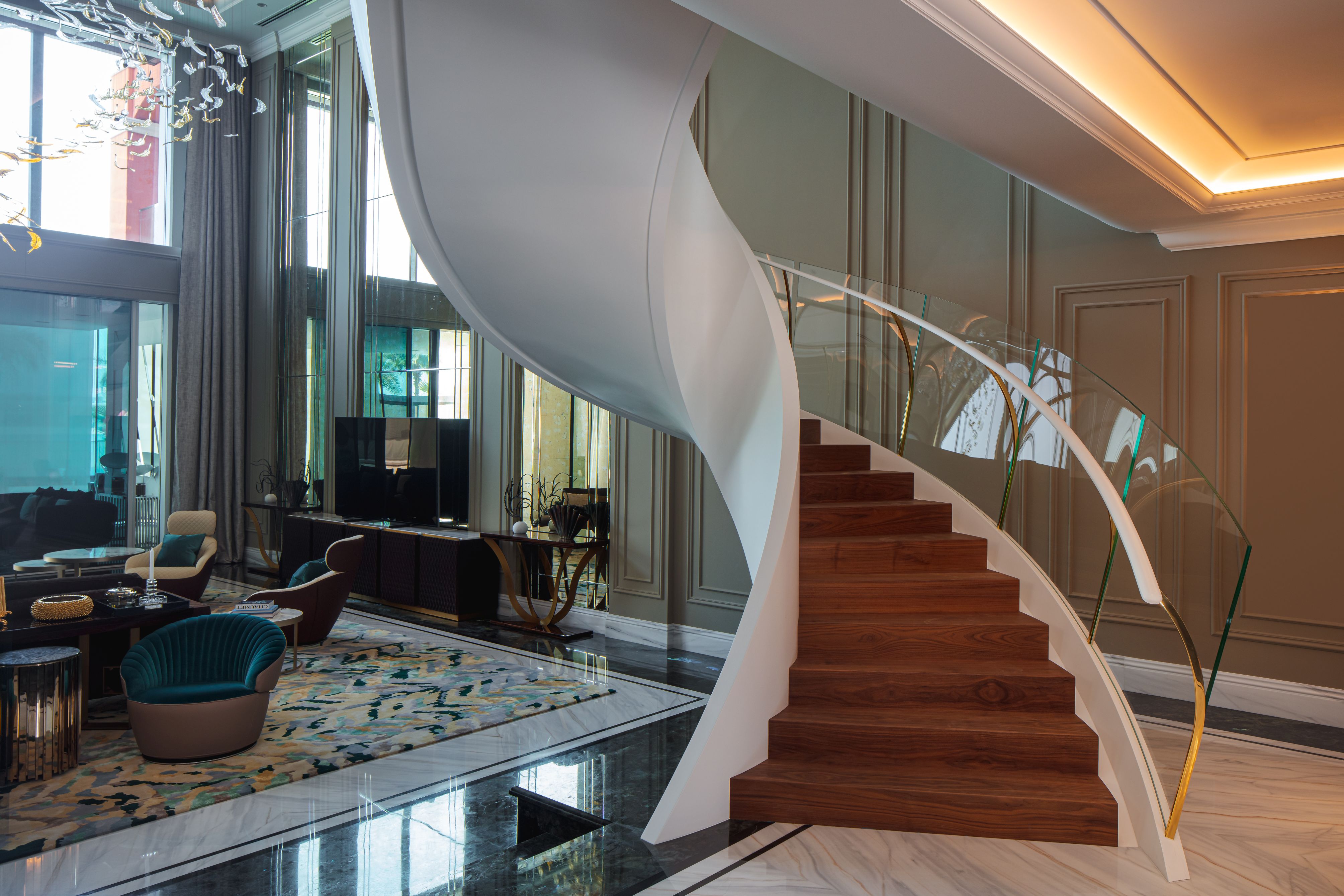 22Carat, Dubai, helical feature stair by Siller Stairs - Architizer