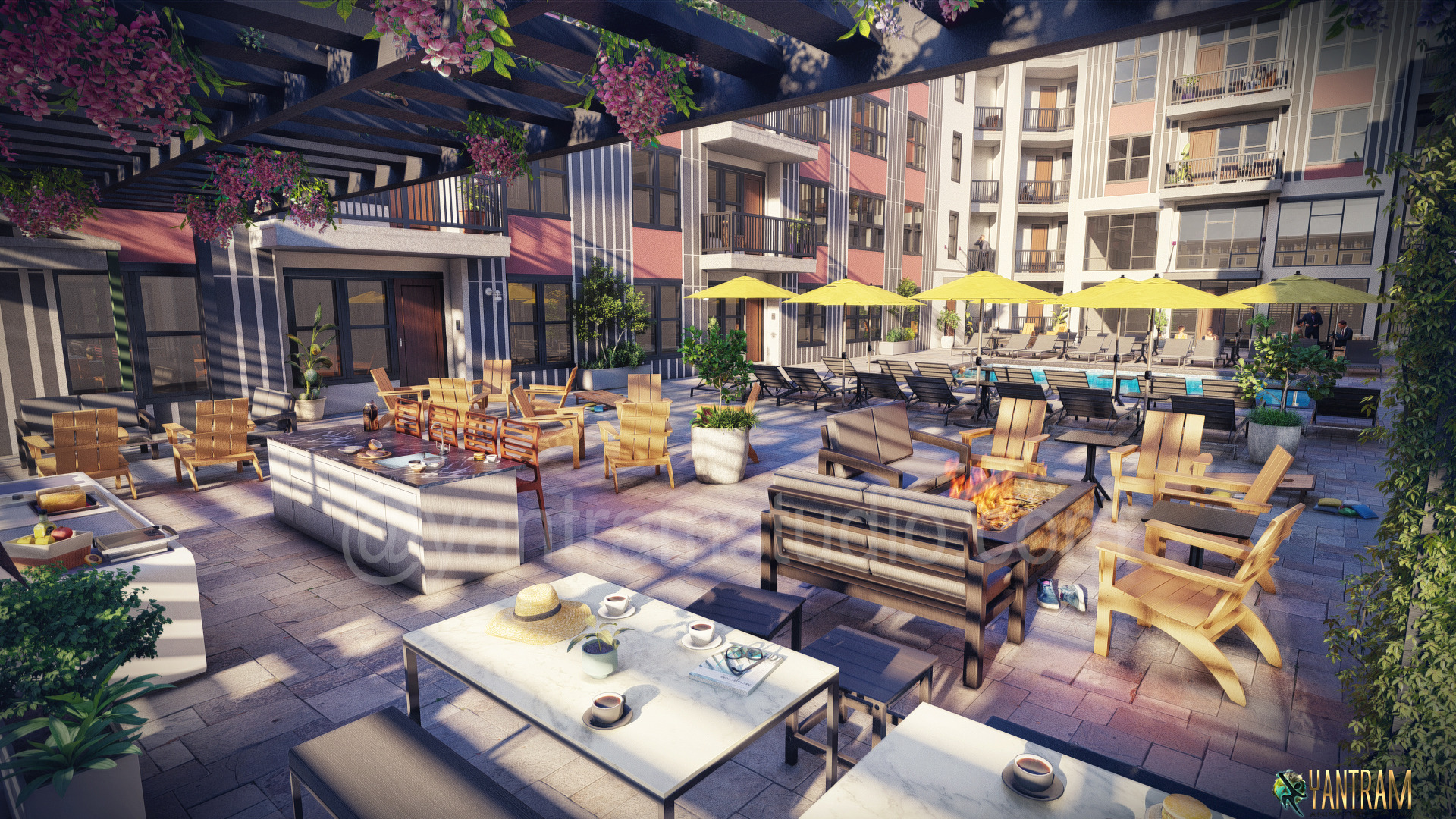 3D Interior Visualization of Sky Lounge in New York City by 3D ...