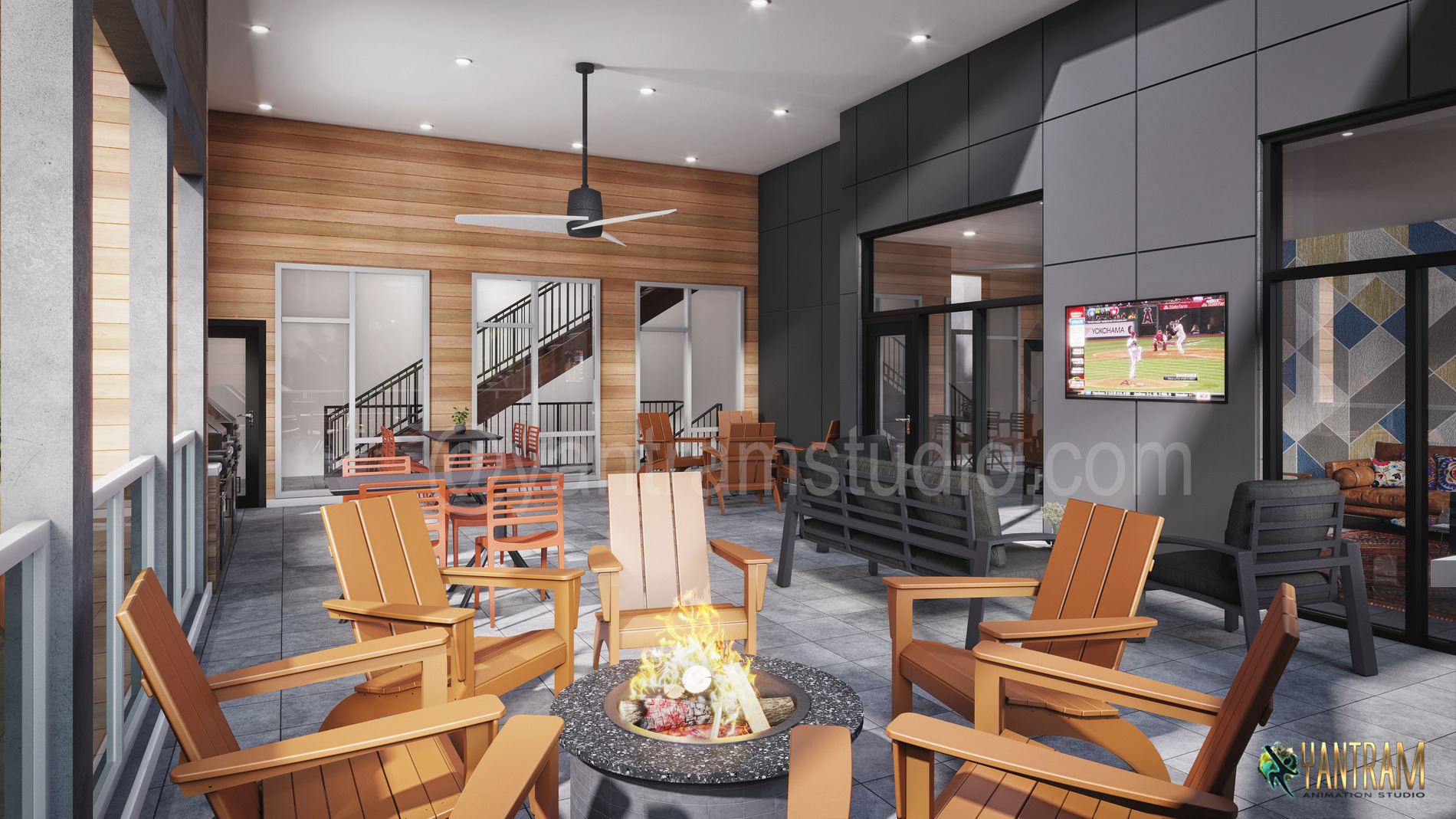 3D Interior Visualization of Sky Lounge in New York City by 3D ...