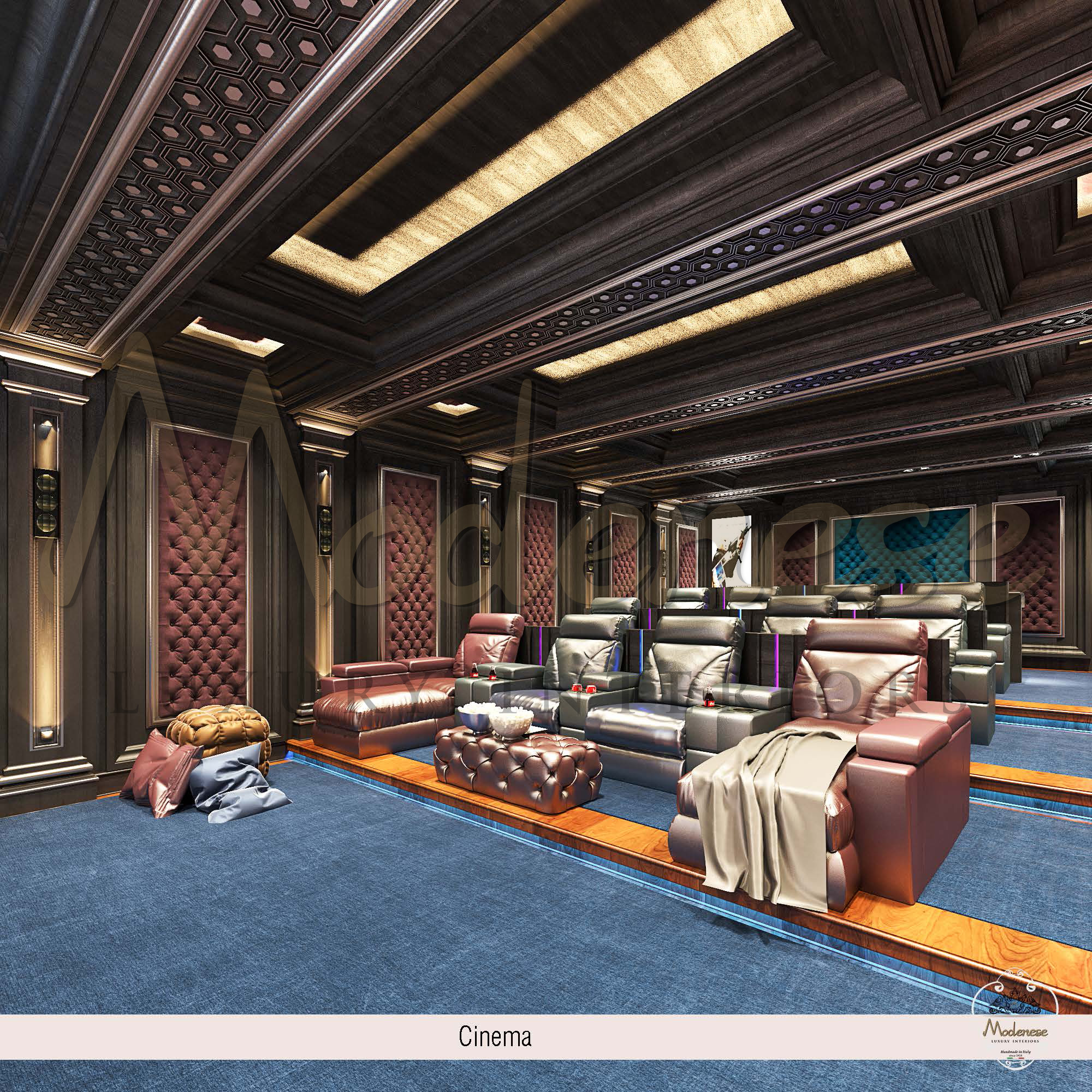 View of Gorgeous Cinema Home Design by MODENESE Luxury Interiors - Architizer