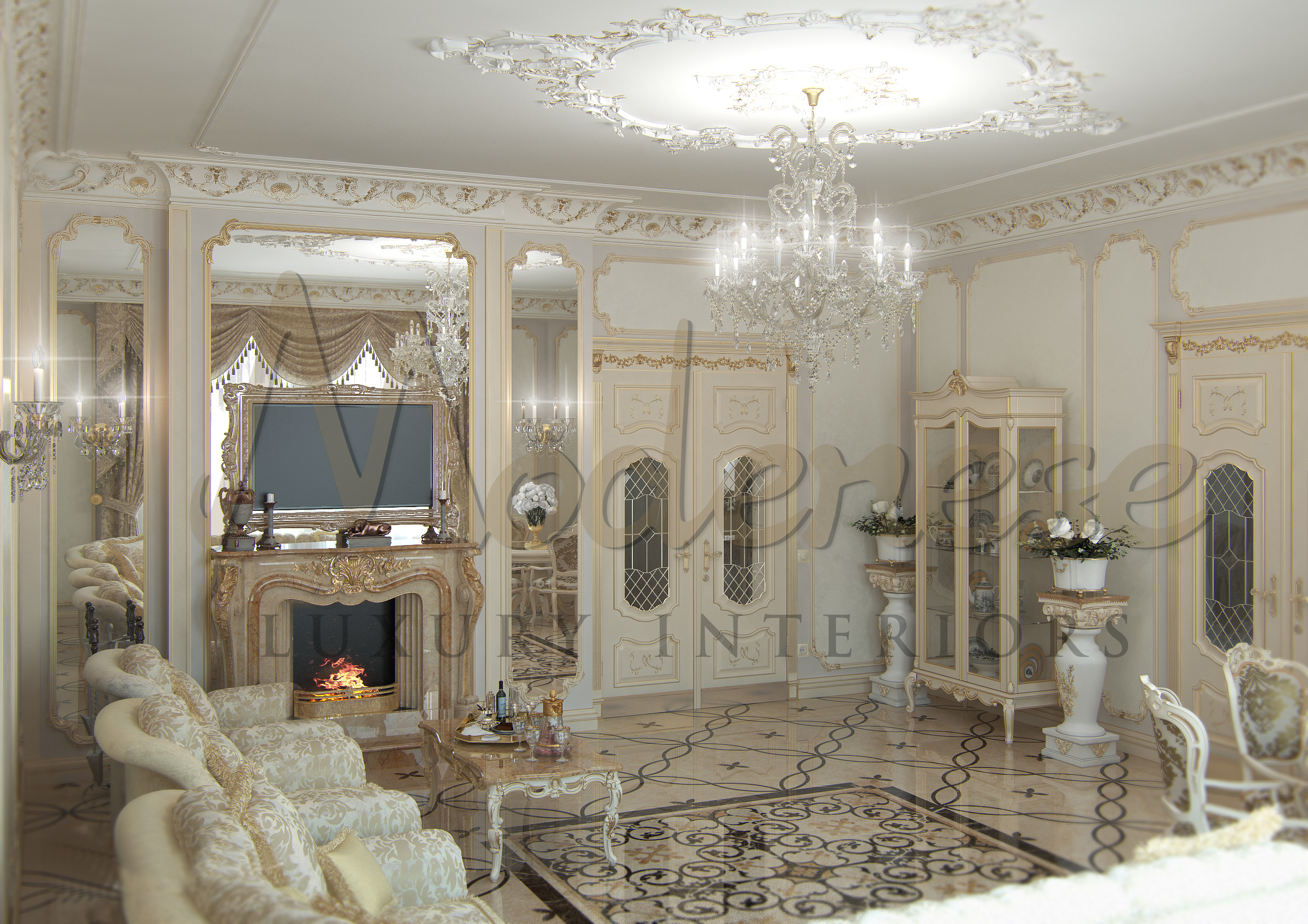 Stylish Living Room Design Idea by MODENESE Luxury Interiors - Architizer
