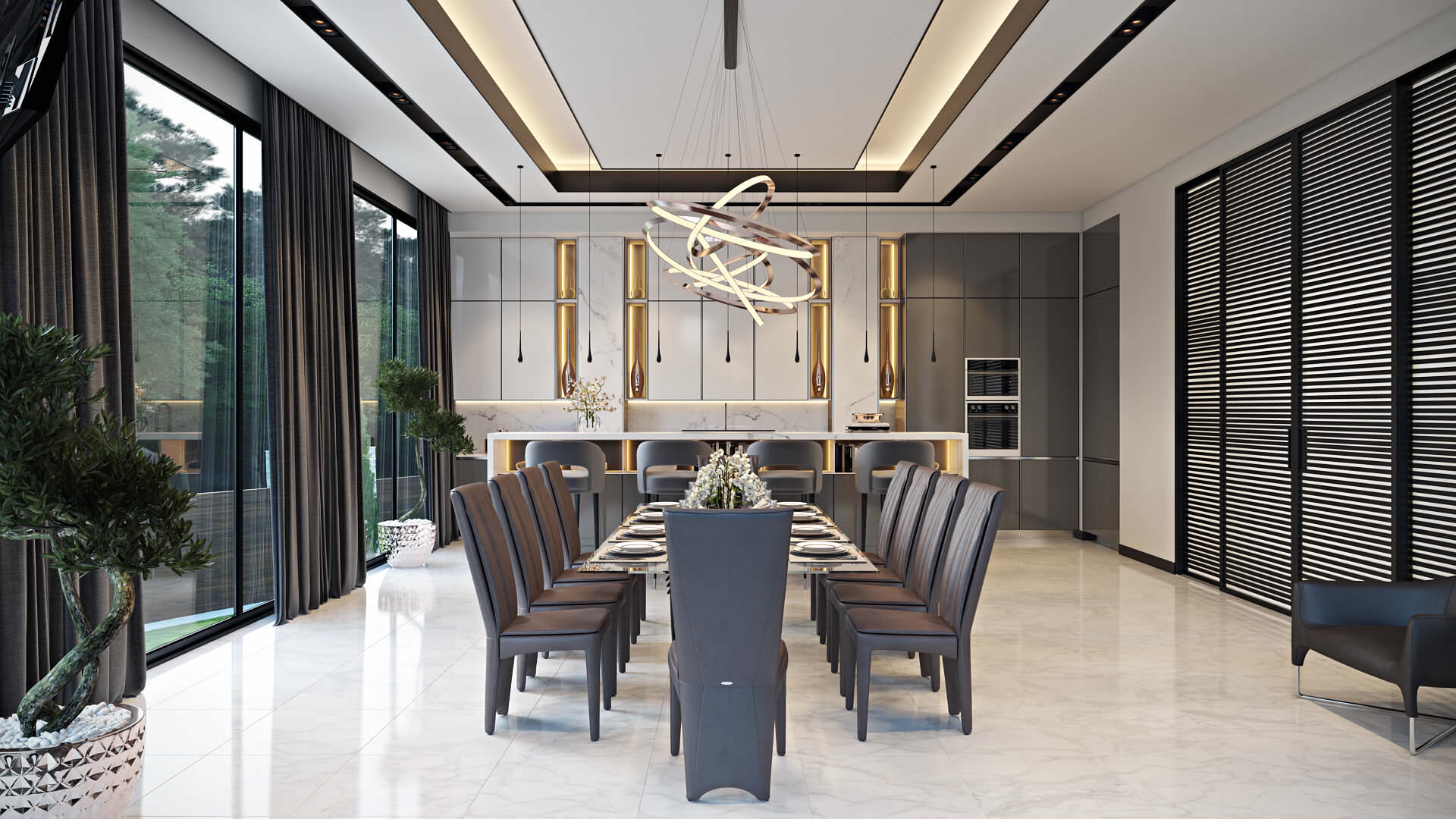 3D Interior Visualization for a Dining Room by Archicgi - Architizer