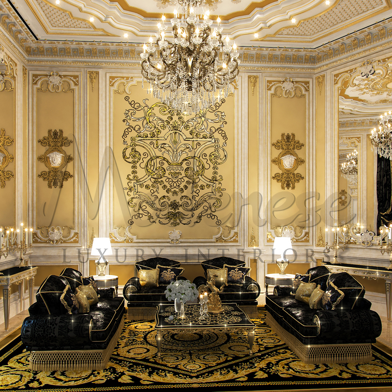 Royal Living Room Design Idea by MODENESE Luxury Interiors - Architizer