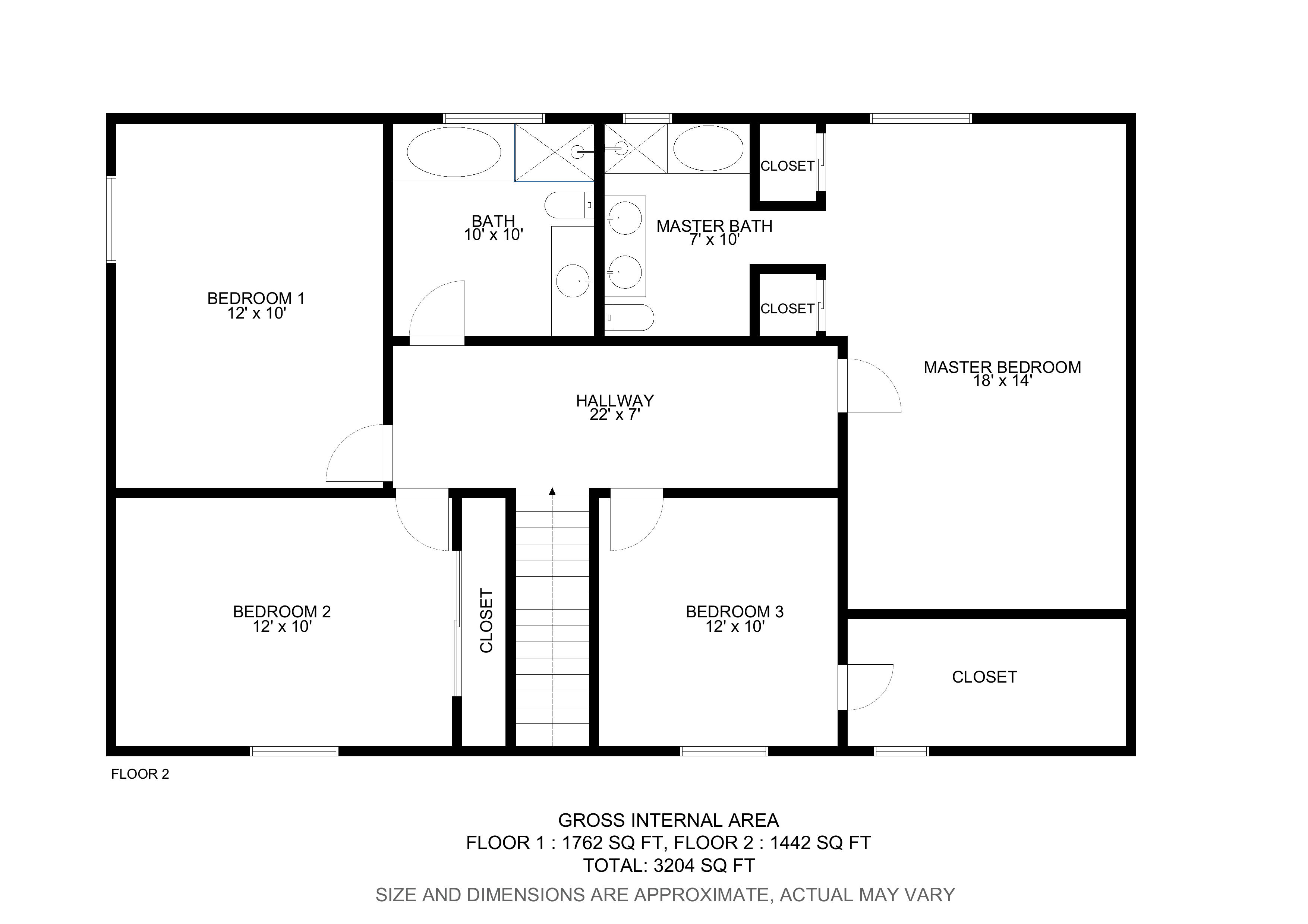 Sketch To 2D Black And White Floor Plan By The 2D3D Floor Plan Company ...