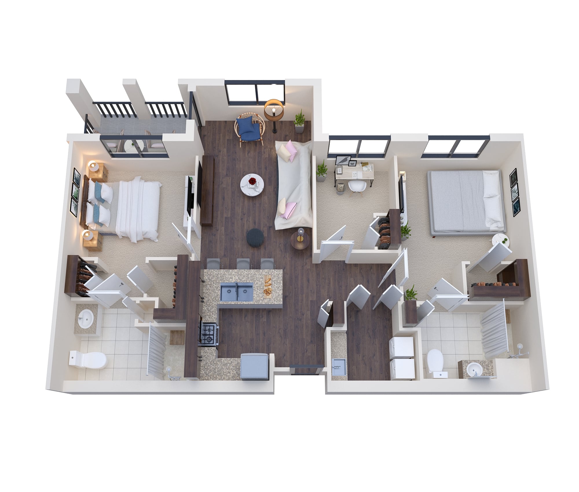 3D Floor Plan Rendering - Photorealistic, Detailed and Custom Finishes ...