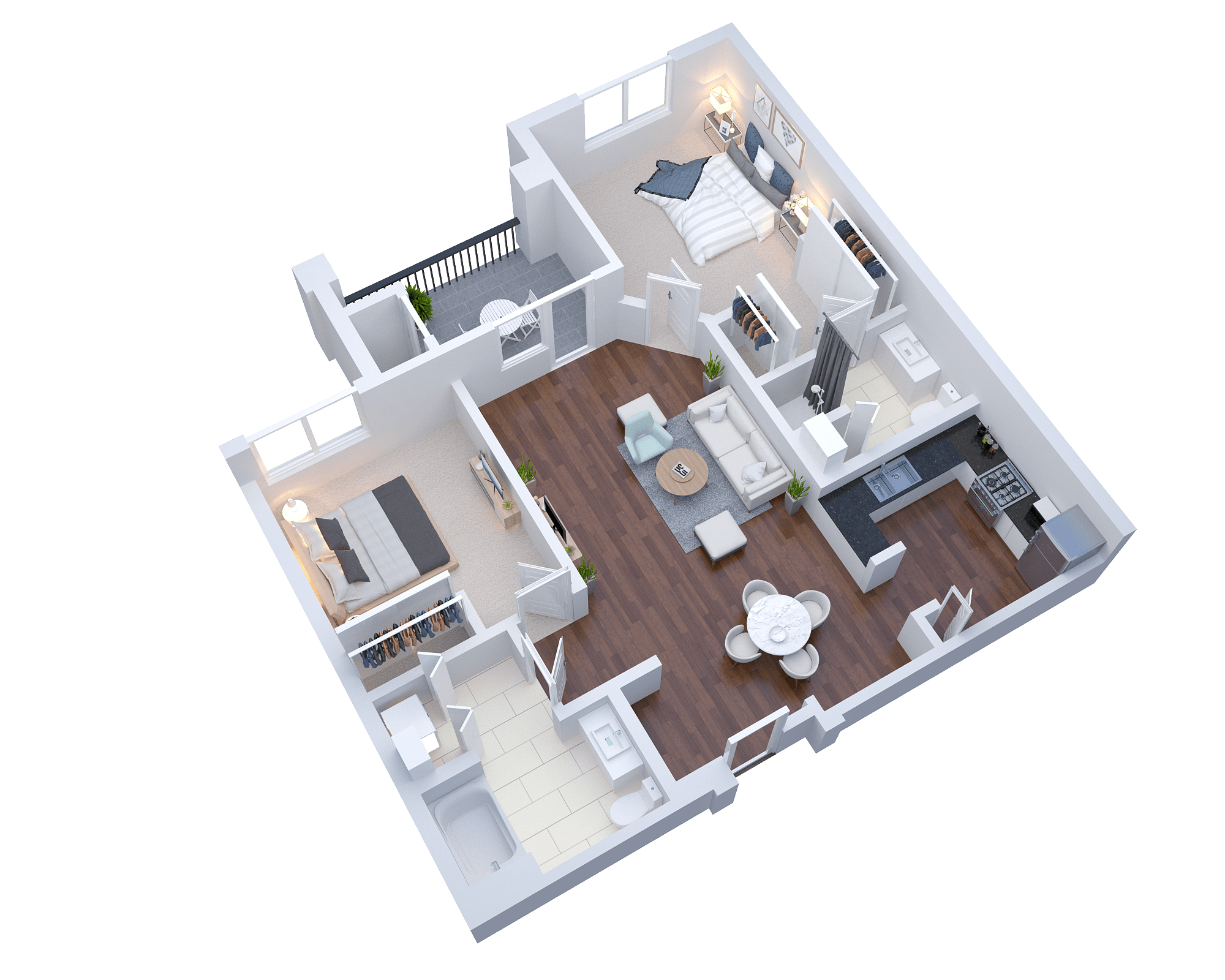 3D Floor Plan Rendering - Photorealistic, Detailed and Custom Finishes ...
