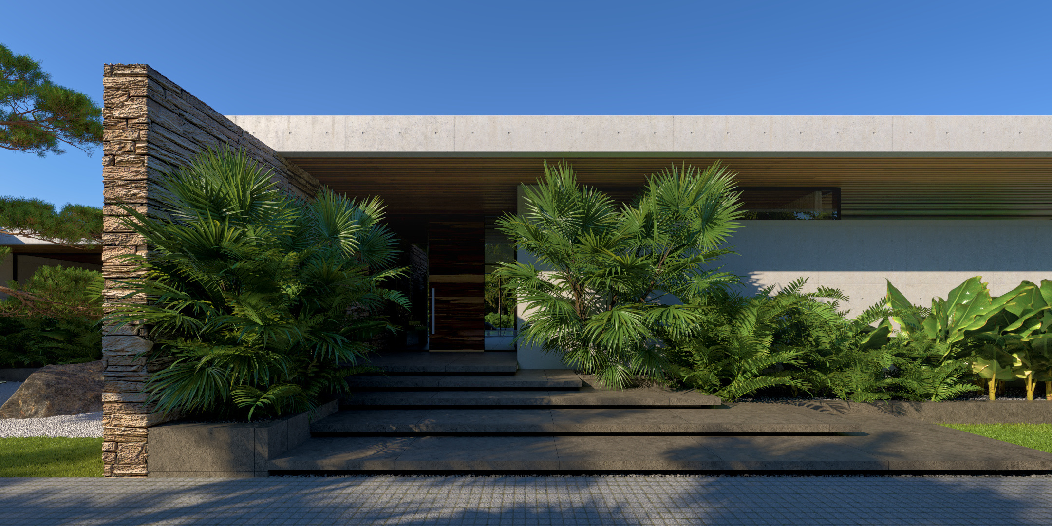 Single story modern house design in Thailand by [xzoomproject] - Architizer