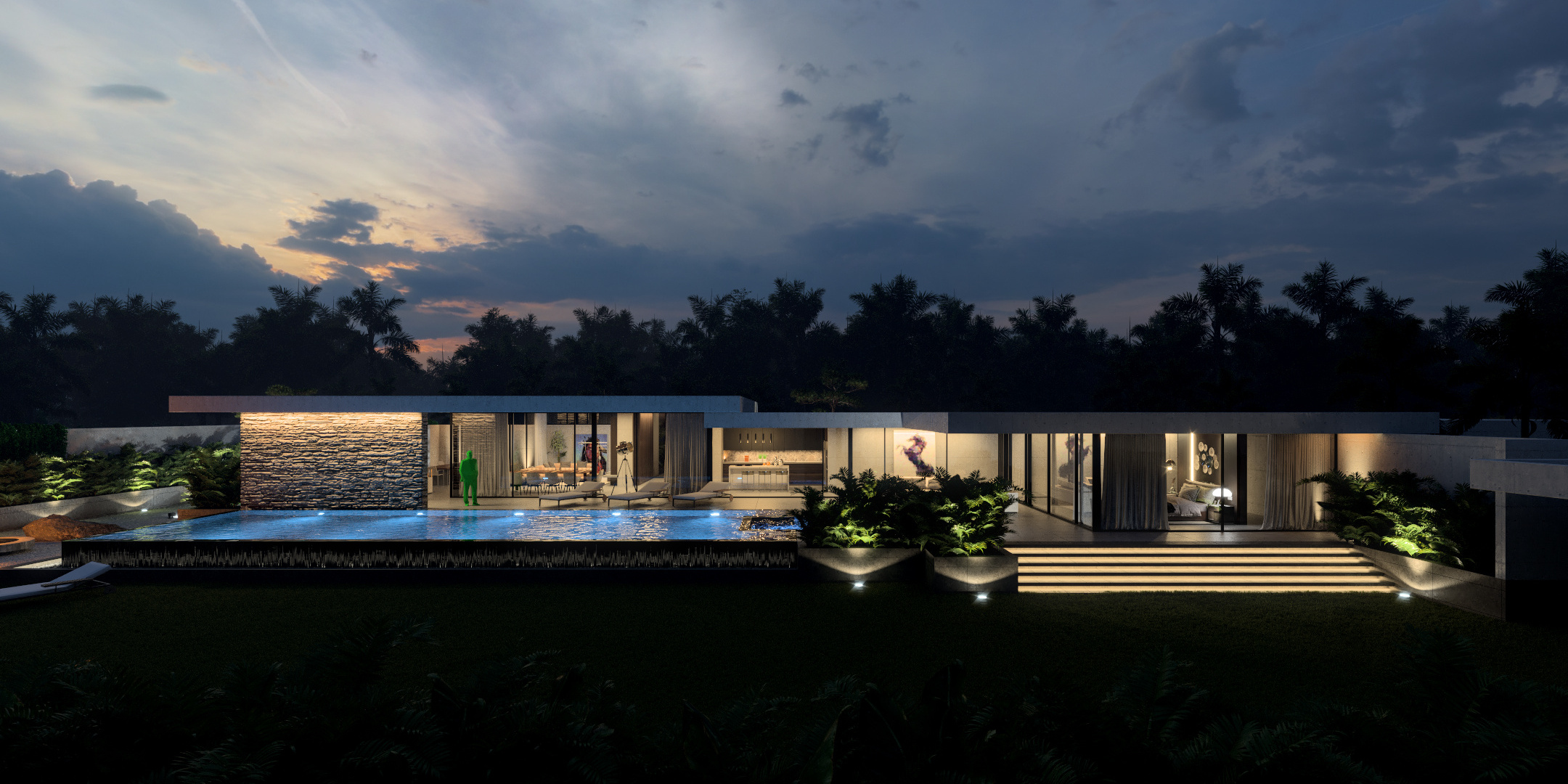 Single story modern house design in Thailand by [xzoomproject] - Architizer