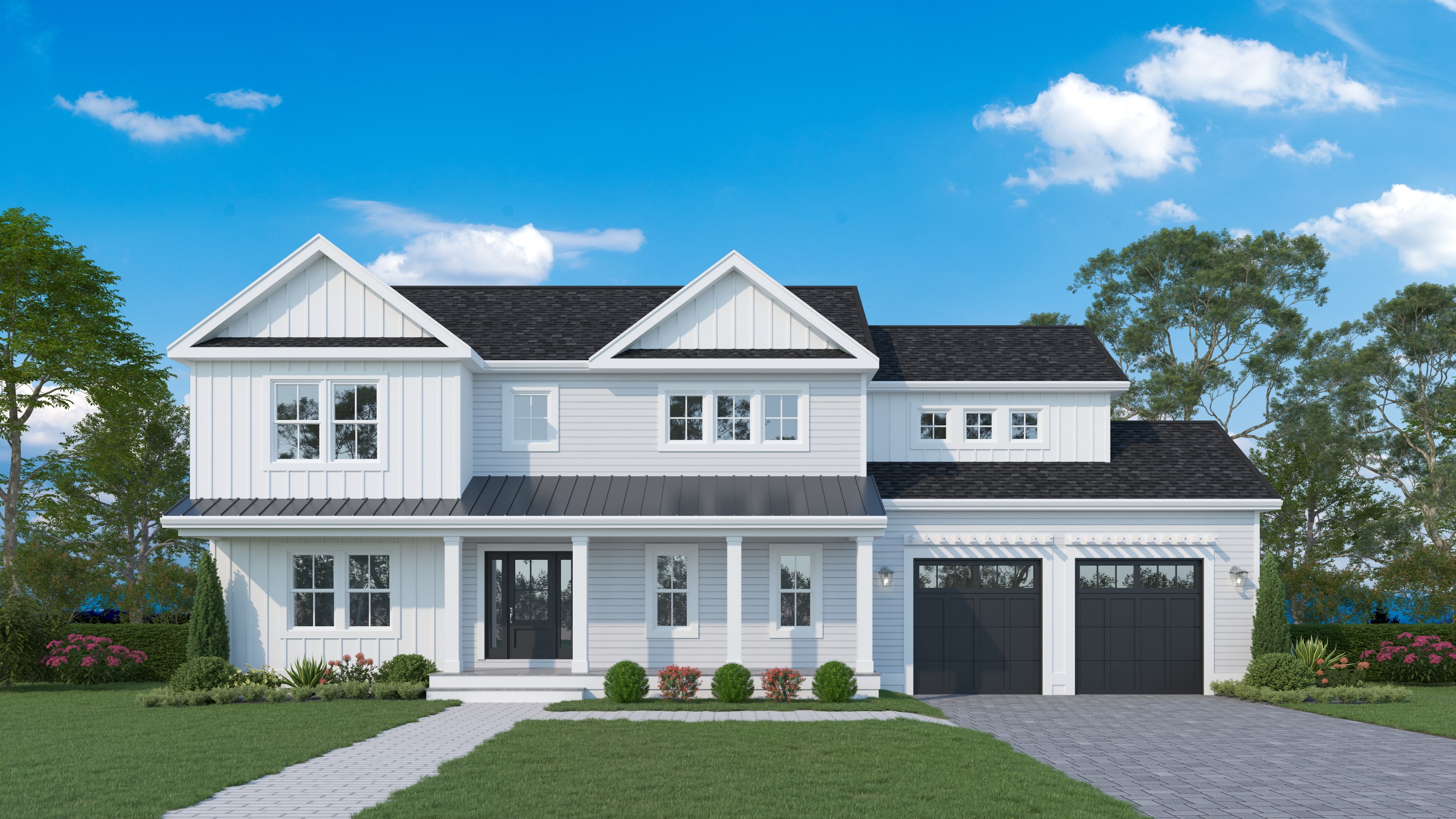 3D Front Exterior Rendering - Portsmouth, RI By The 2D3D Floor Plan ...