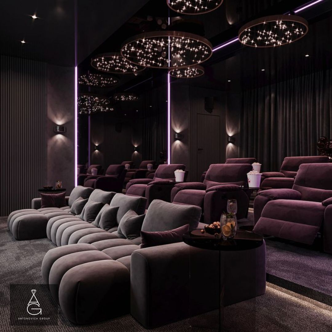 Cozy Elegance: Antonovich Group's Home Cinema Interior Design by LUXURY ...