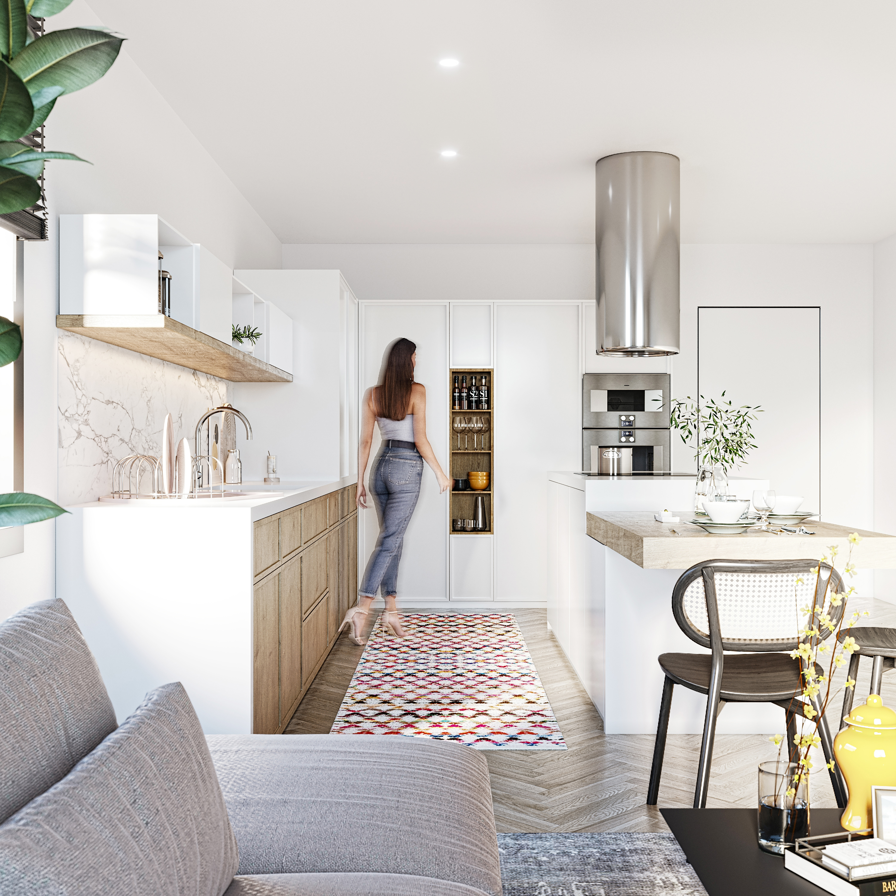 Scandinavian style apartment by ANO bureau - Architizer - Ac-Retro Scandinavian Apartment Framework Designs