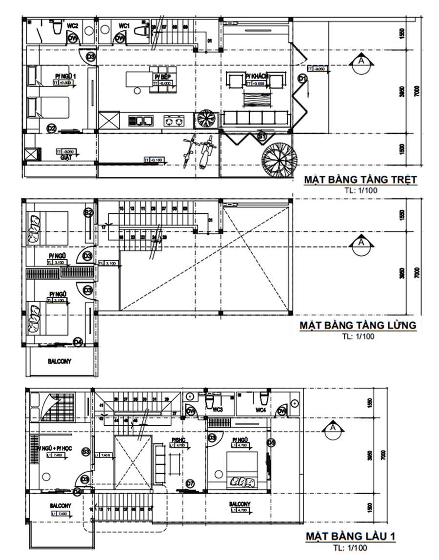 Top những mẫu bản vẽ nhà 1 trệt 1 lửng 1 lầu đẹp tiết kiệm by NEOHouse ...