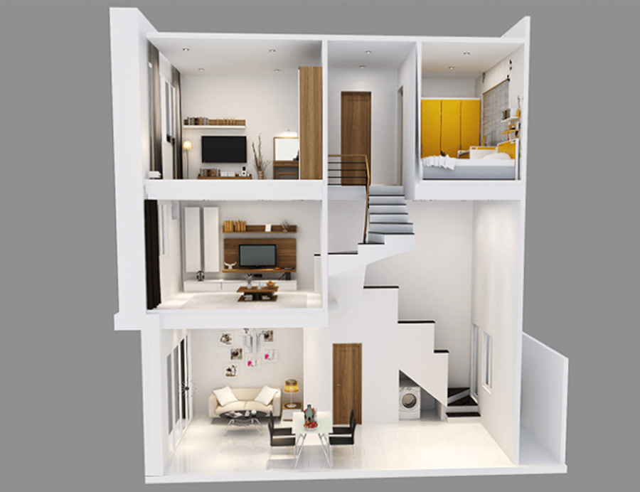 Top những mẫu bản vẽ nhà 1 trệt 1 lửng 1 lầu đẹp tiết kiệm by NEOHouse ...