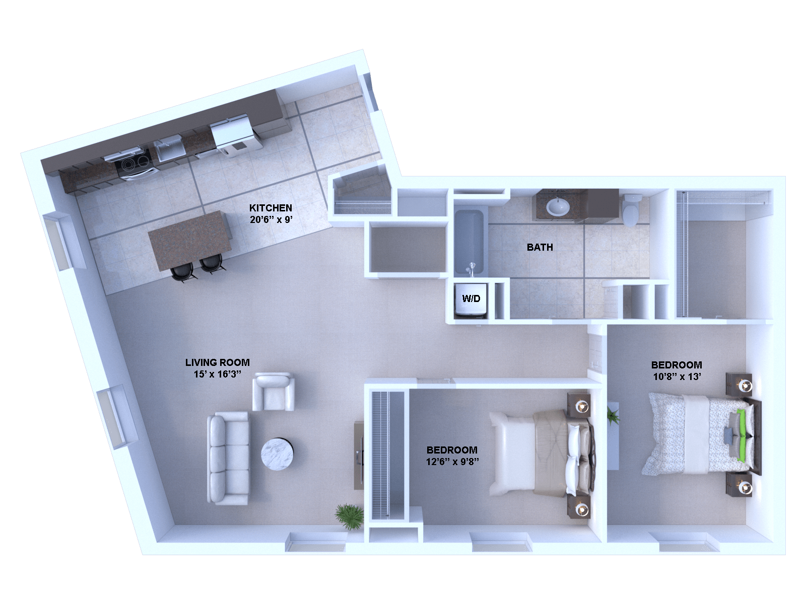 3D Floor Plan Rendering New Haven, Connecticut by The 2D3D Floor Plan