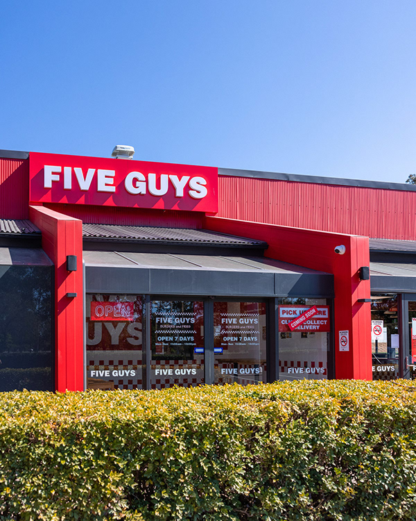 Five Guys, Penrith. Restaurant Design Australia. by COOOP. Architizer