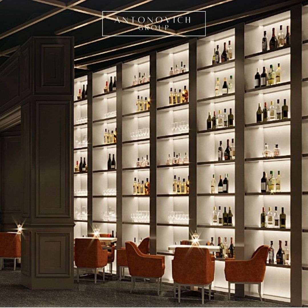 Cigar And Wine Bar Interior Design and Fit-out by LUXURY ANTONOVICH ... - Wine And Champagne Bar Interior Architecture