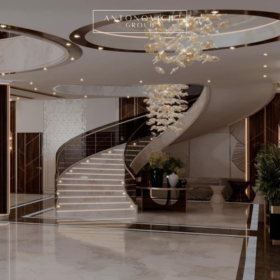 Luxurious Staircase Design for Dubai Villa by LUXURY ANTONOVICH DESIGN ...