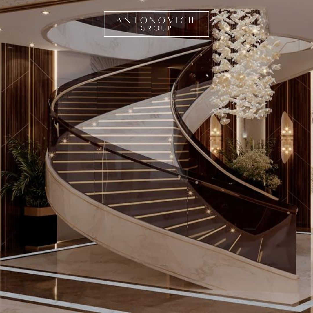 Luxurious Staircase Design for Dubai Villa by LUXURY ANTONOVICH DESIGN ...