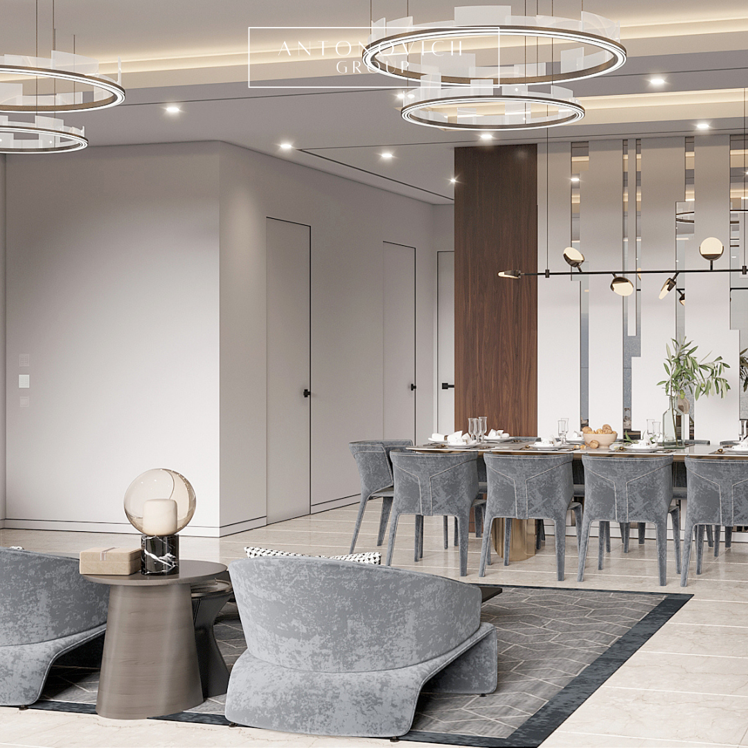 View of Modern Apartment Interior Design for Living Room and Dining Room by ...