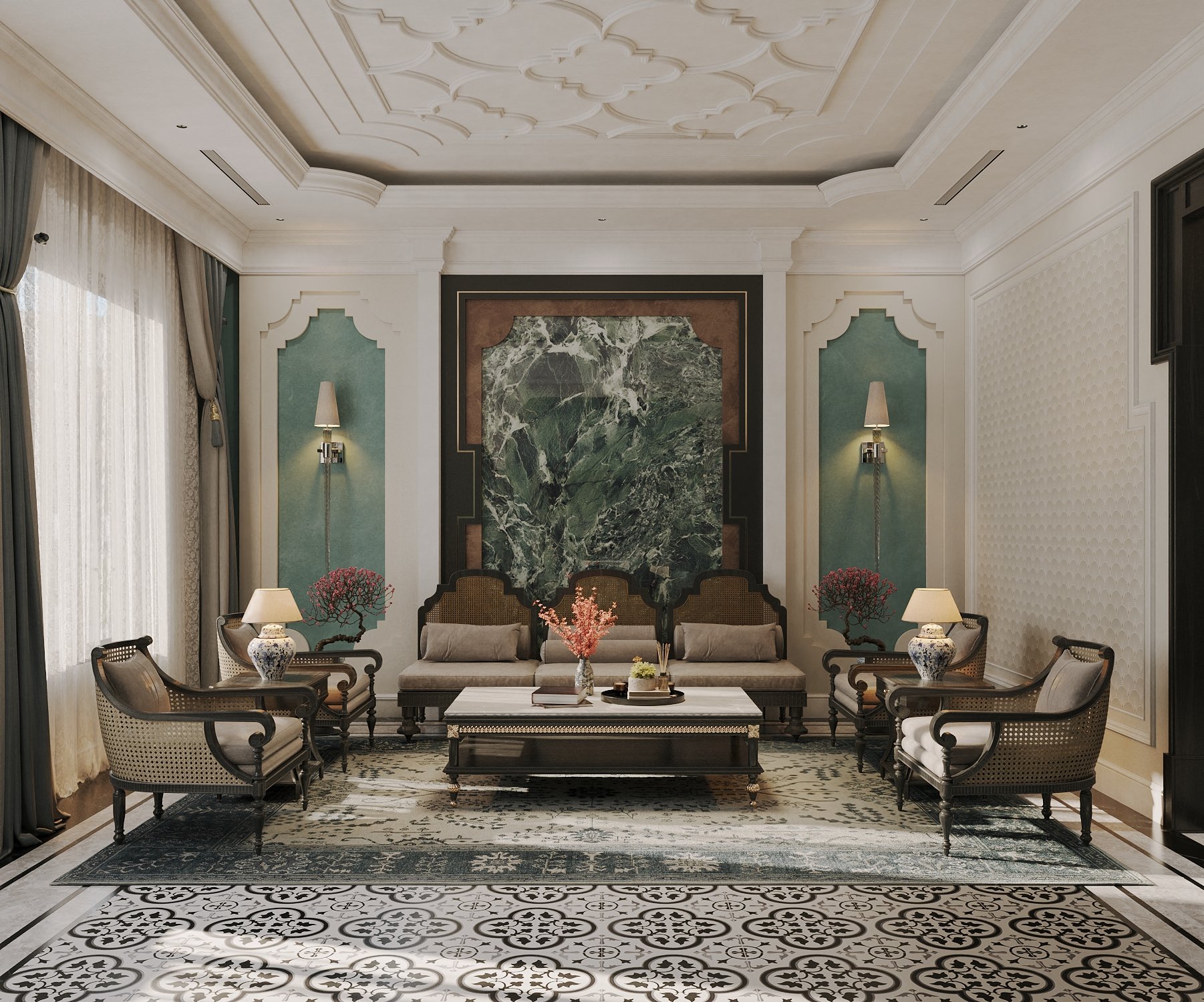 Thiết kế nội thất biệt thự Indochine by ATZ LUXURY - Công ty thiết kế ...