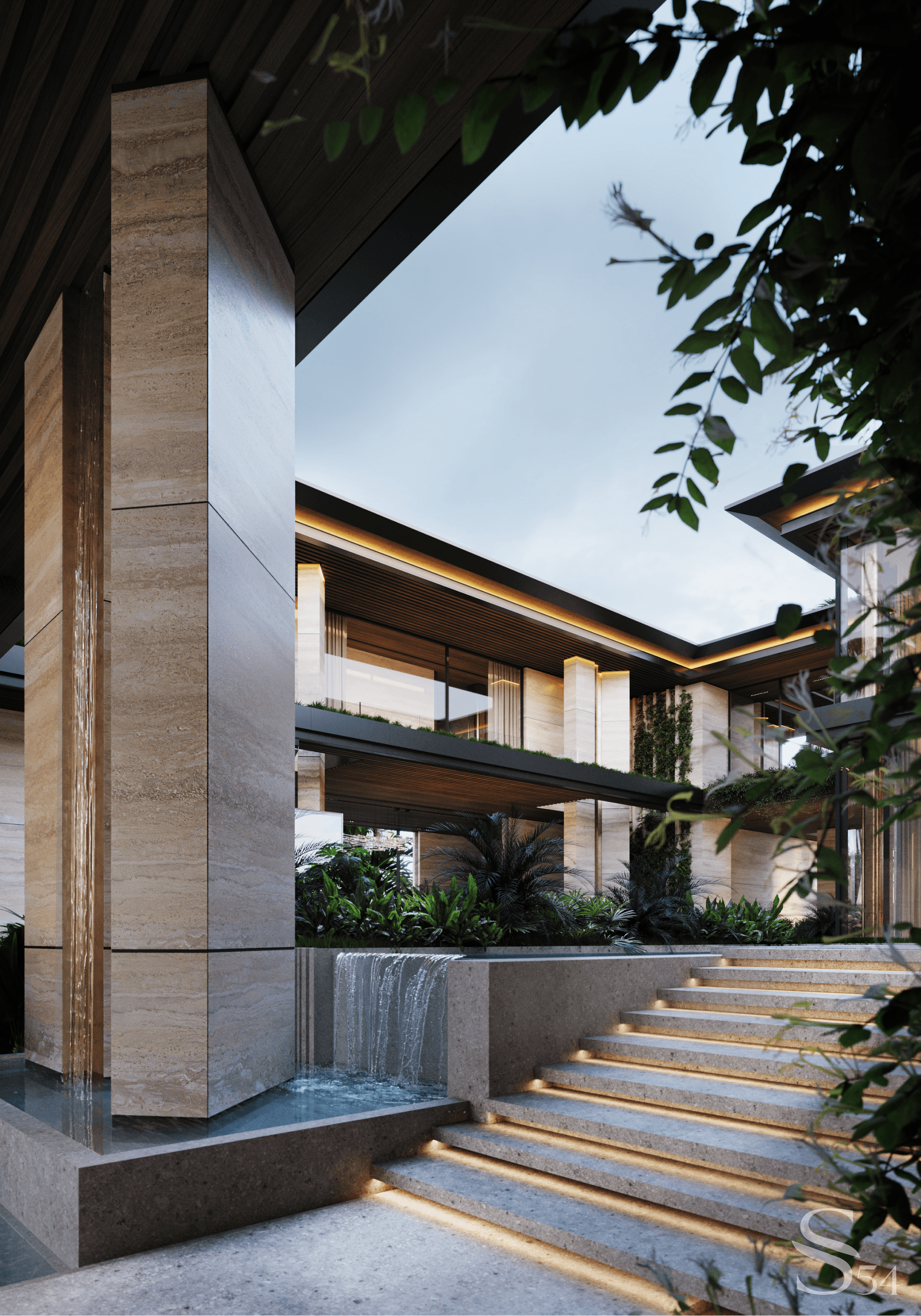 Architectural project of a villa in Abu-Dhabi with an open-air movie ...