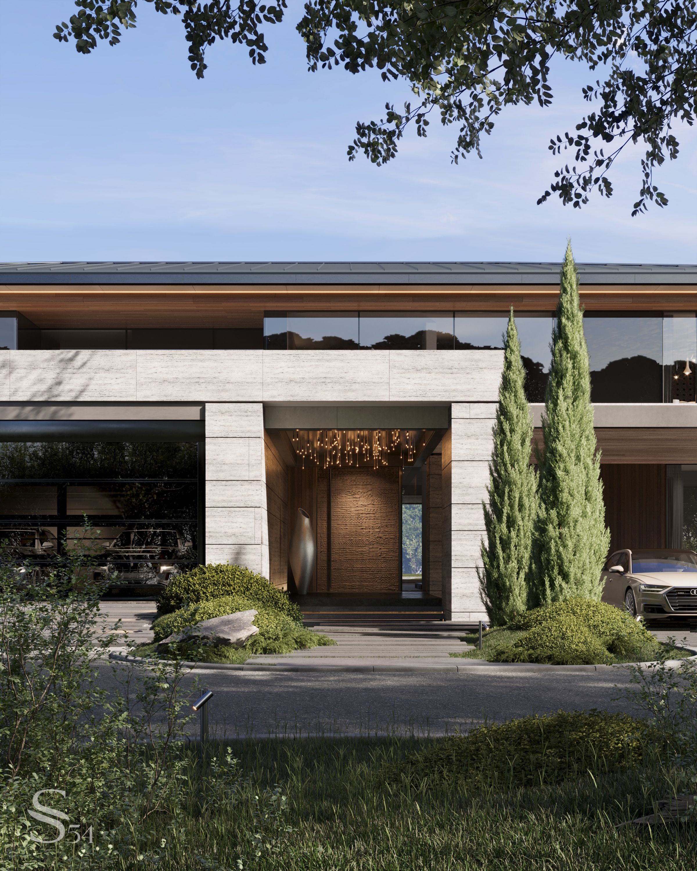 Idea 4090172: Architectural project of a country house with a swimming ...
