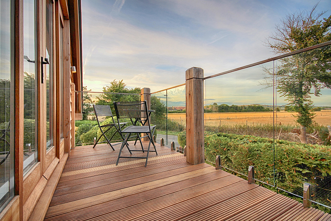 2 Bay Oak Carport With Room Above & Balcony by The Classic Barn Company ...