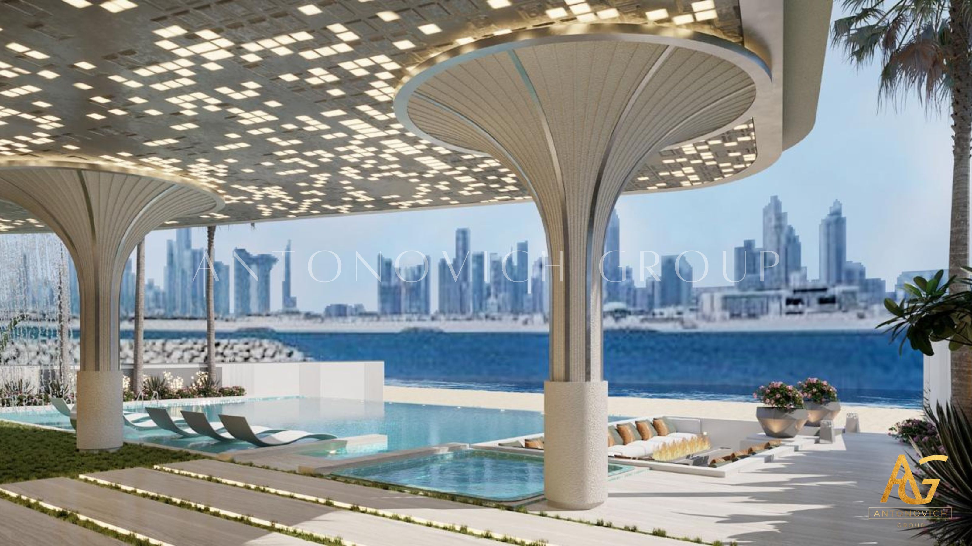Luxury Beach House Villa Landscape Design Featuring Infinity Pool by ...