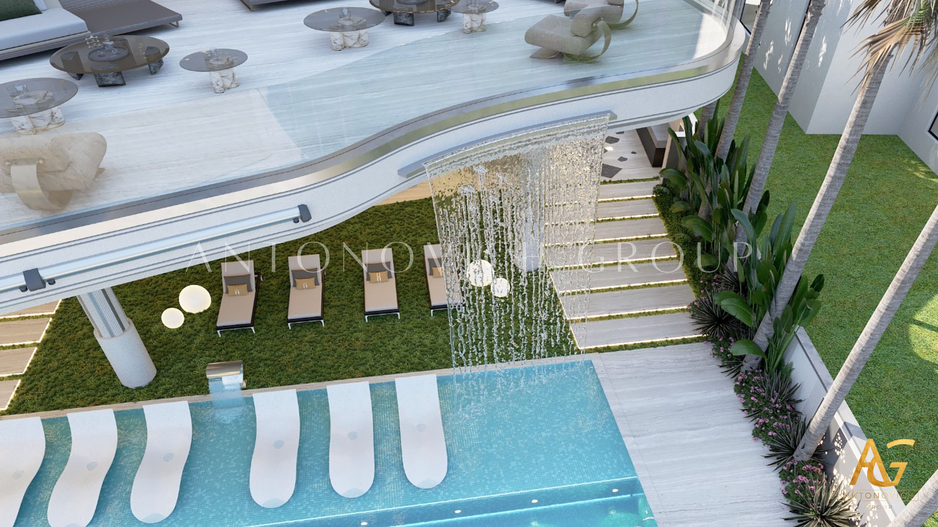 Luxury Beach House Villa Landscape Design Featuring Infinity Pool by ...