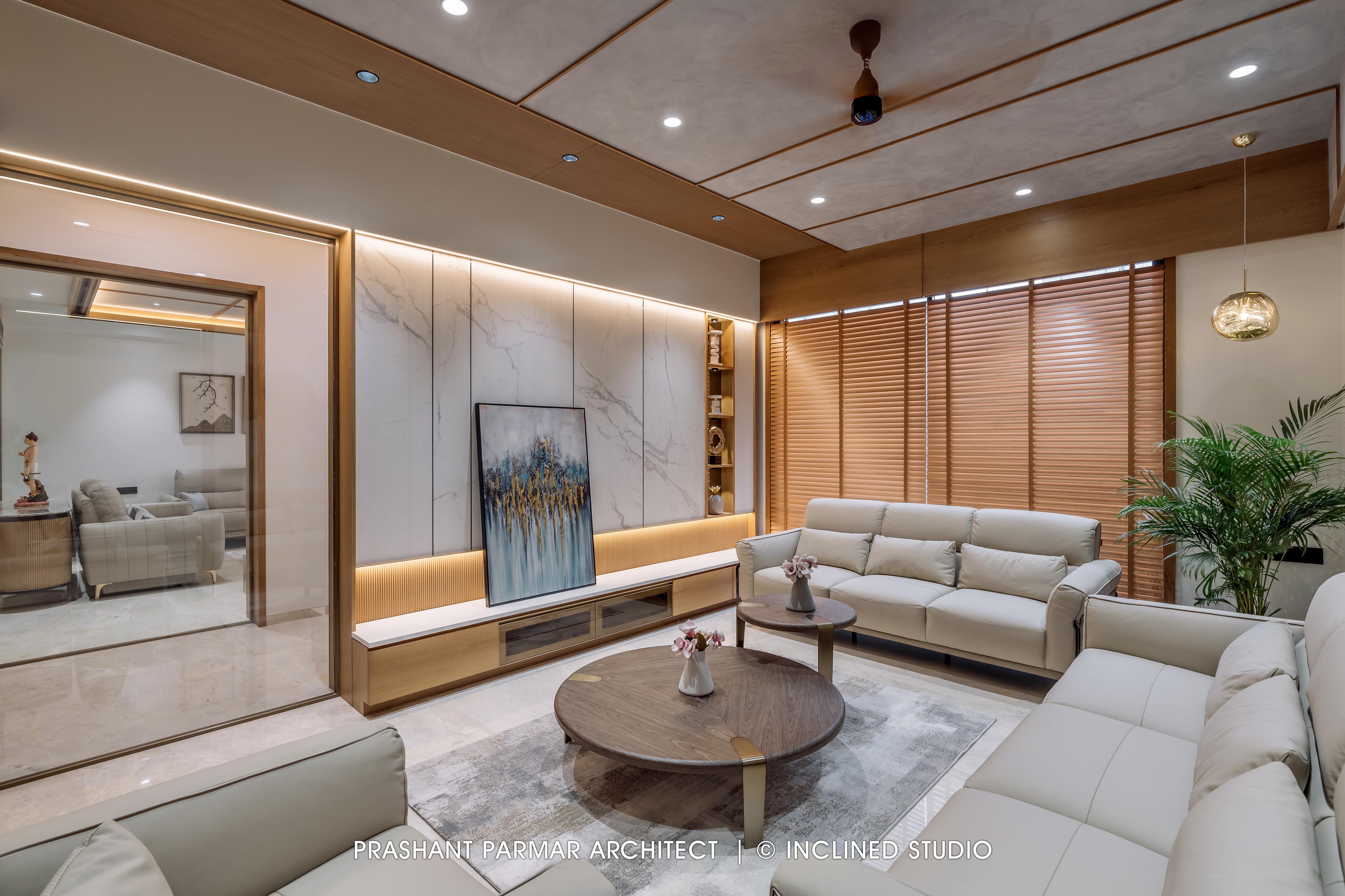 4BHK Timeless Interiors at Skara Divyam by Prashant Parmar Architect ...