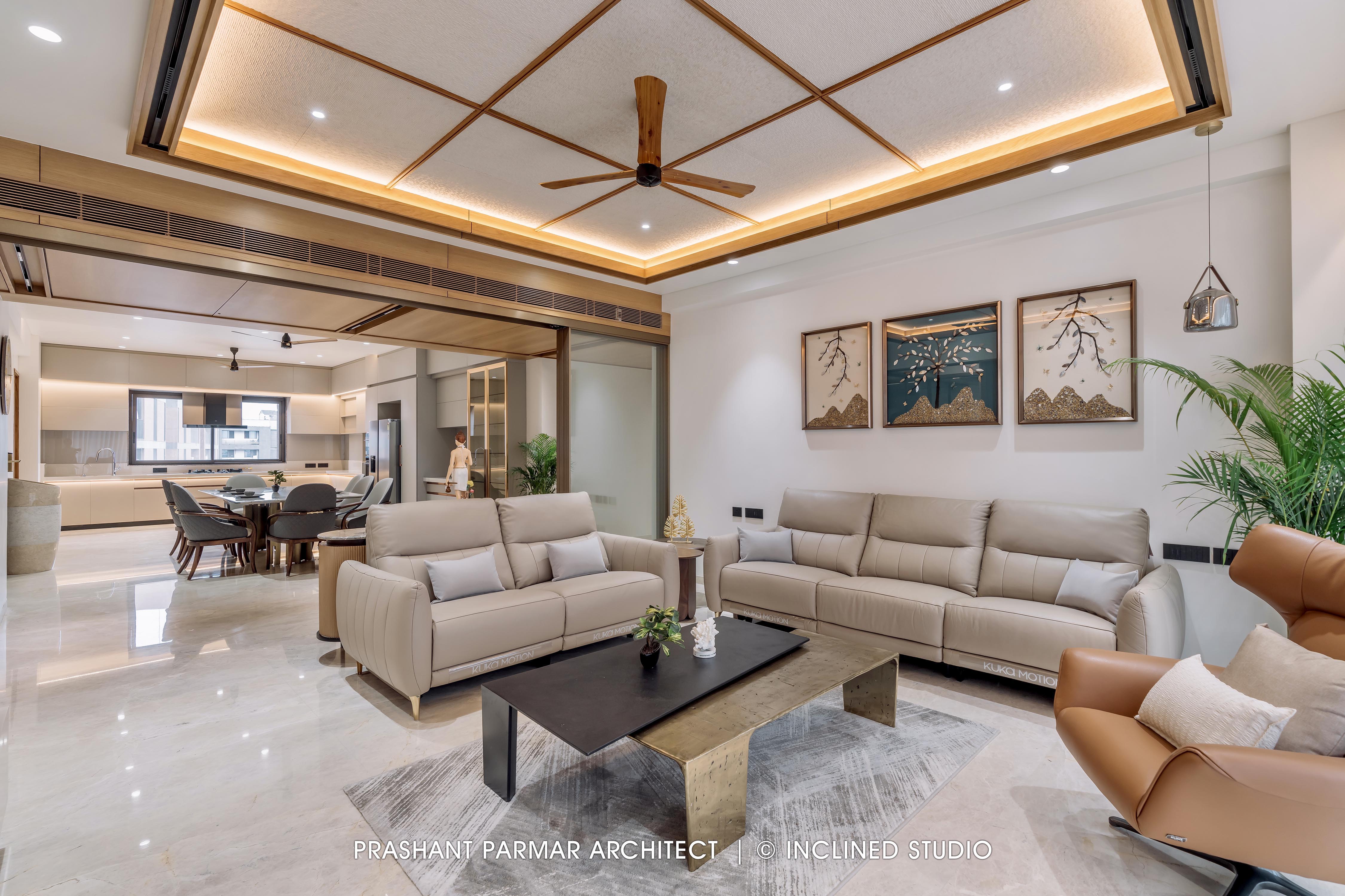 4BHK Timeless Interiors at Skara Divyam by Prashant Parmar Architect ...