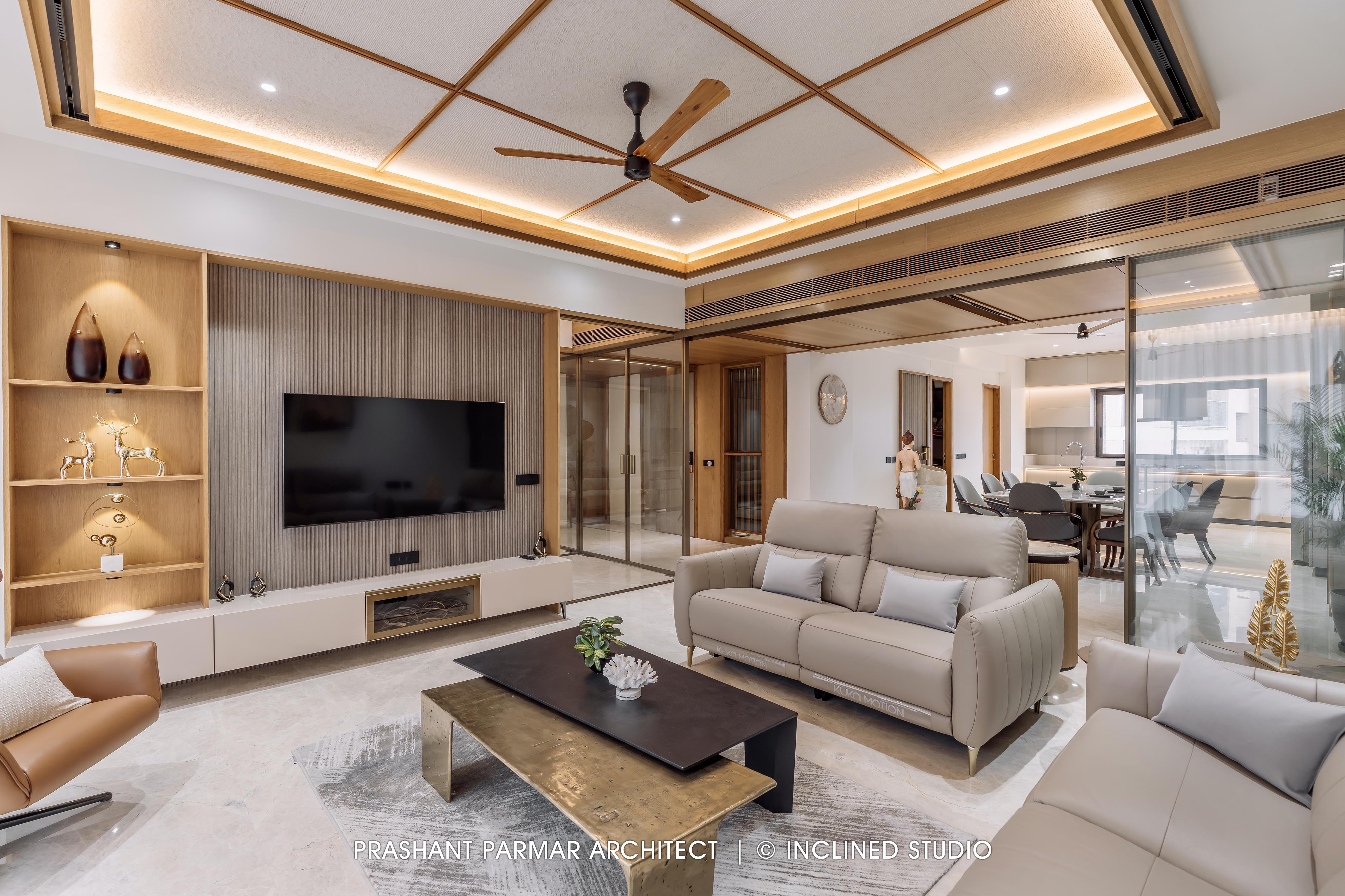 4BHK Timeless Interiors at Skara Divyam by Prashant Parmar Architect ...