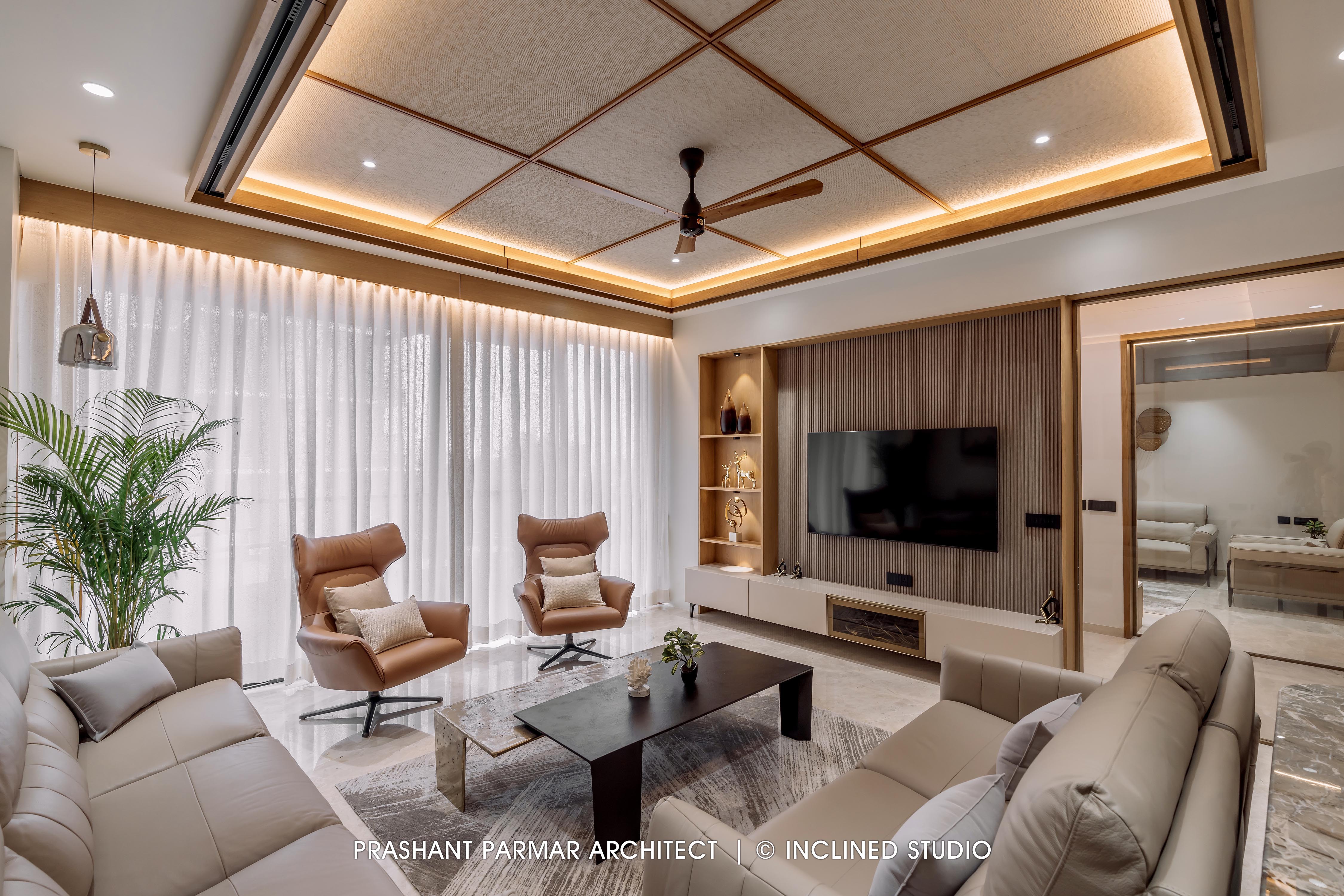 4BHK Timeless Interiors at Skara Divyam by Prashant Parmar Architect ...