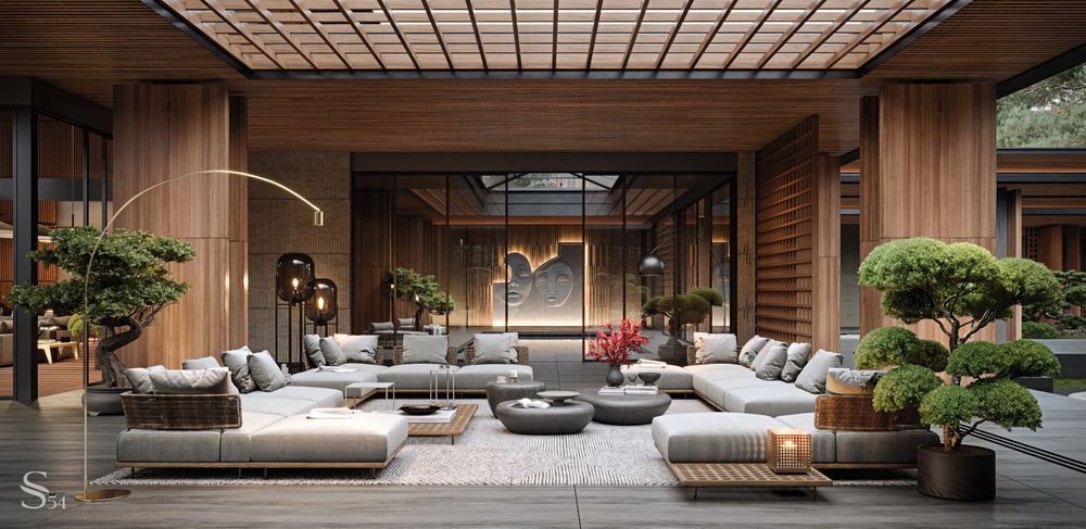Architectural project of a designer villa in Japanese style by Studia ...